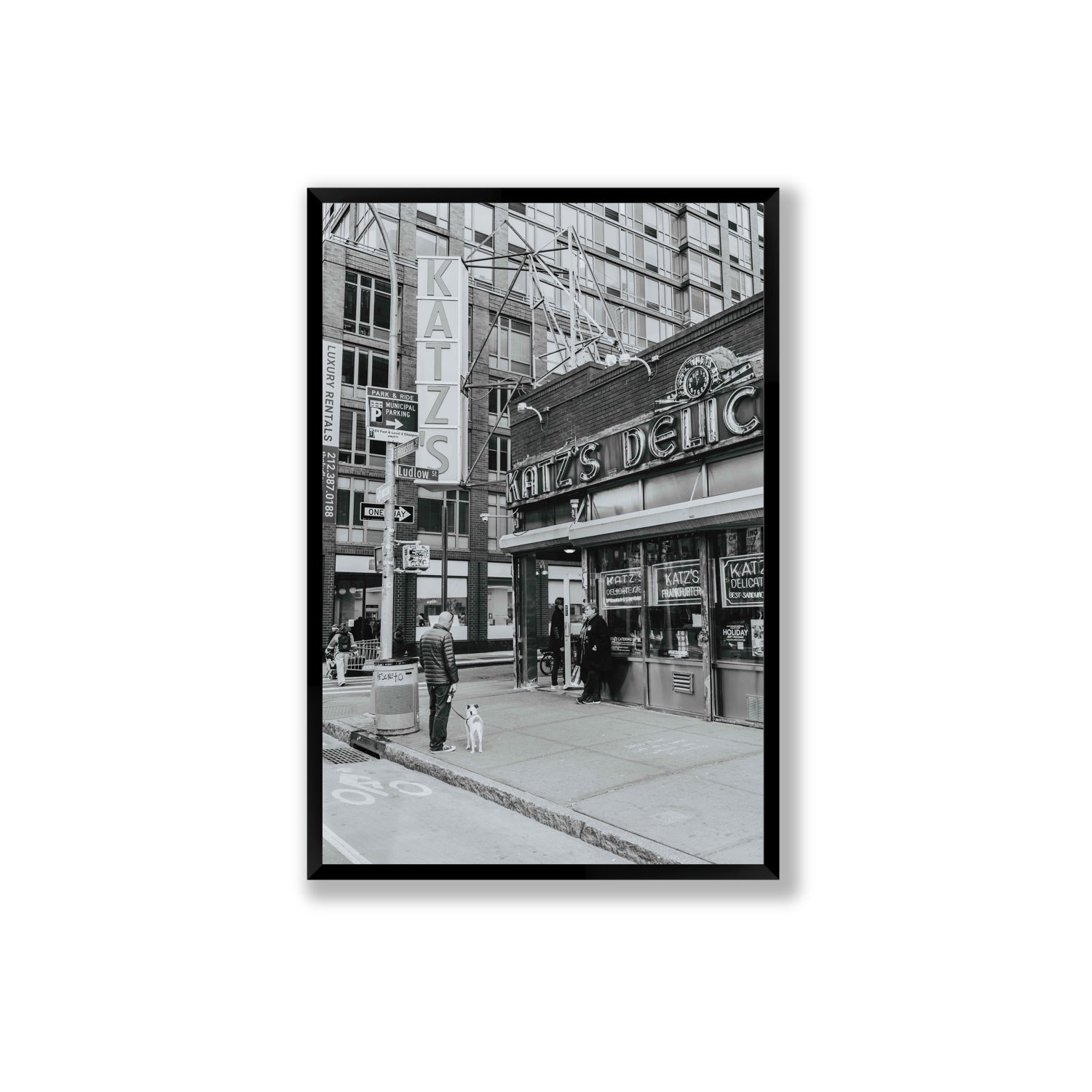 Graphite Gotham New York NYC Black & White wall art Extra Large full-bleed fine art print in black frame