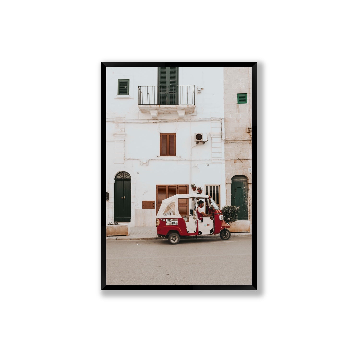 Groovy Piaggio Puglia Italian wall art Extra Large full-bleed fine art print in black frame