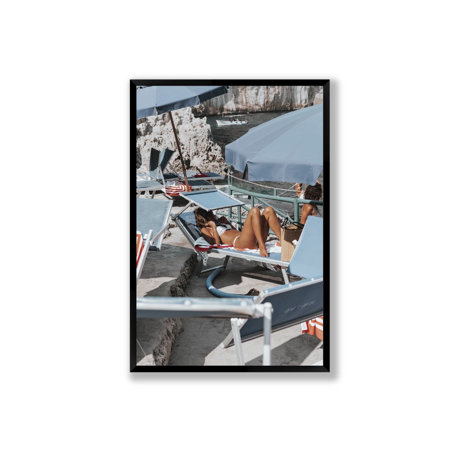 Beach Babe fine art print, Capri, Italy, Extra Large, Black Frame · Full Bleed, Fine Art Print