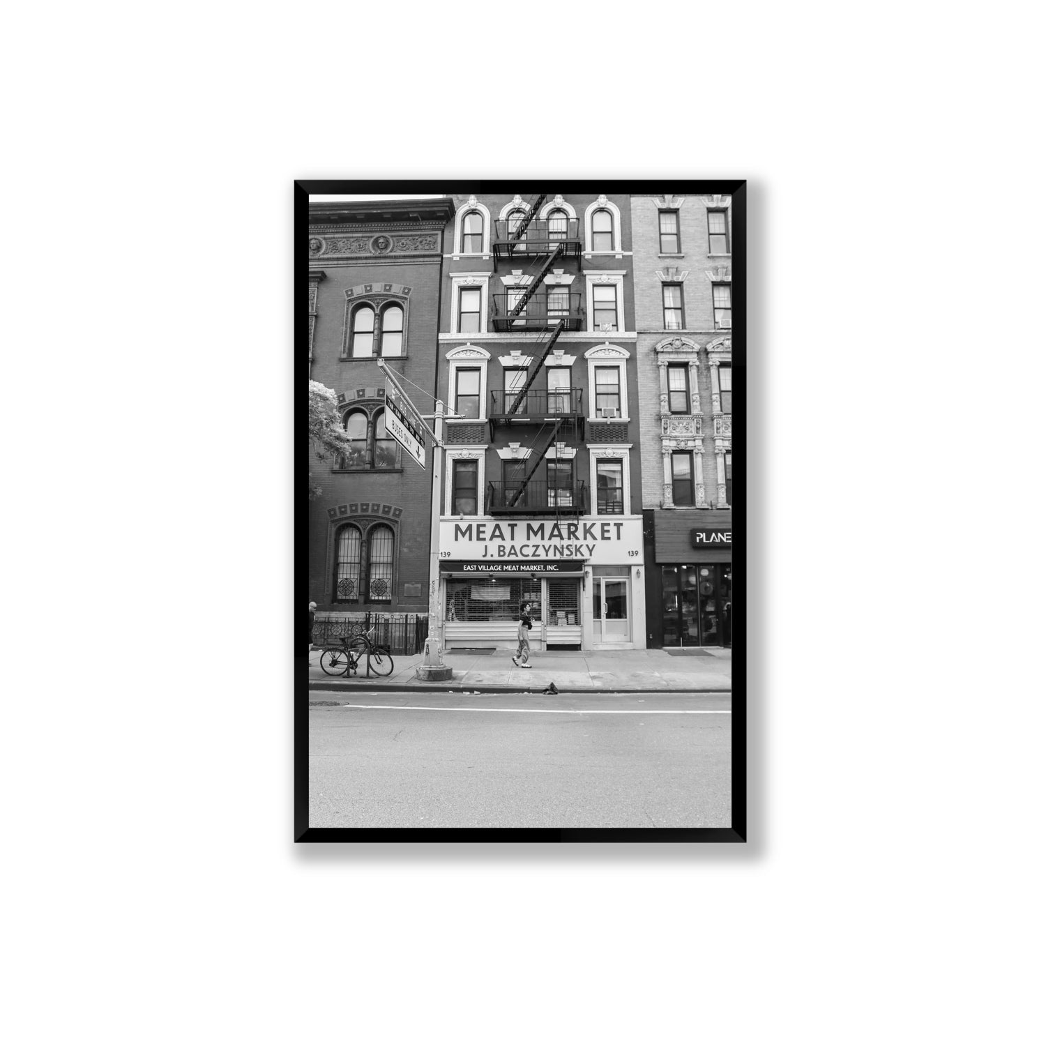 Vertical Village New York NYC Black & White wall art Extra Large full-bleed fine art print in black frame