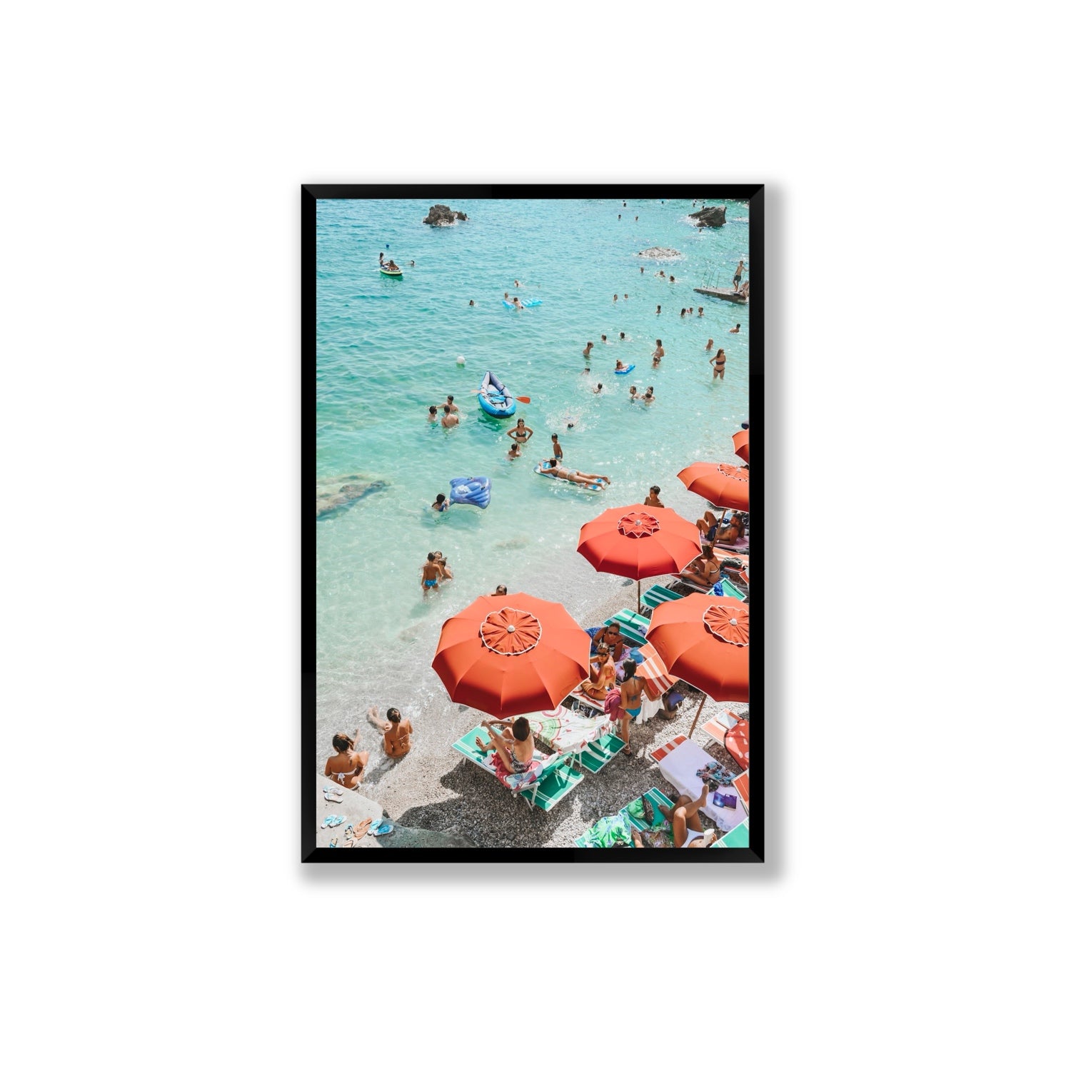 Easy Street Capri Italian beach wall art Extra Large full-bleed fine art print in black frame