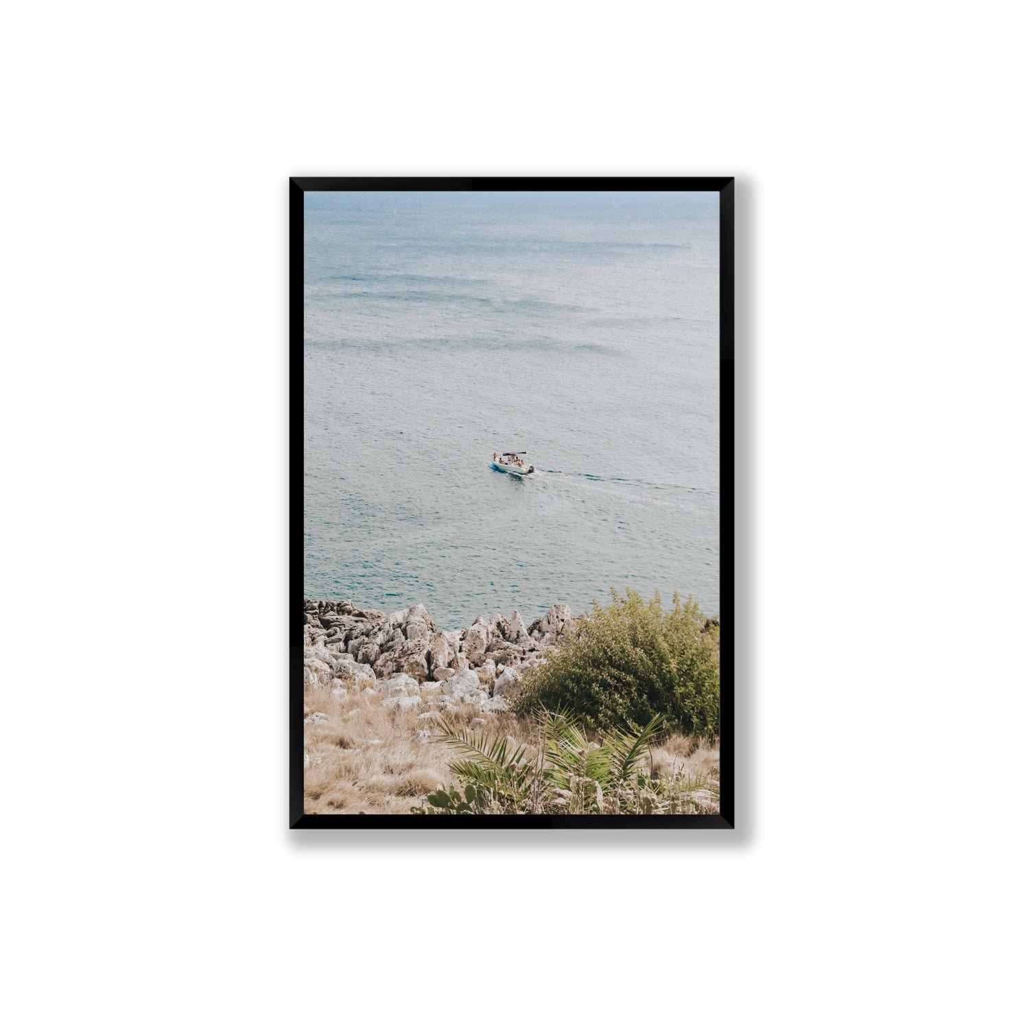 Puglian Departure Puglia coastal Italian wall art Extra Large full-bleed fine art print in black frame