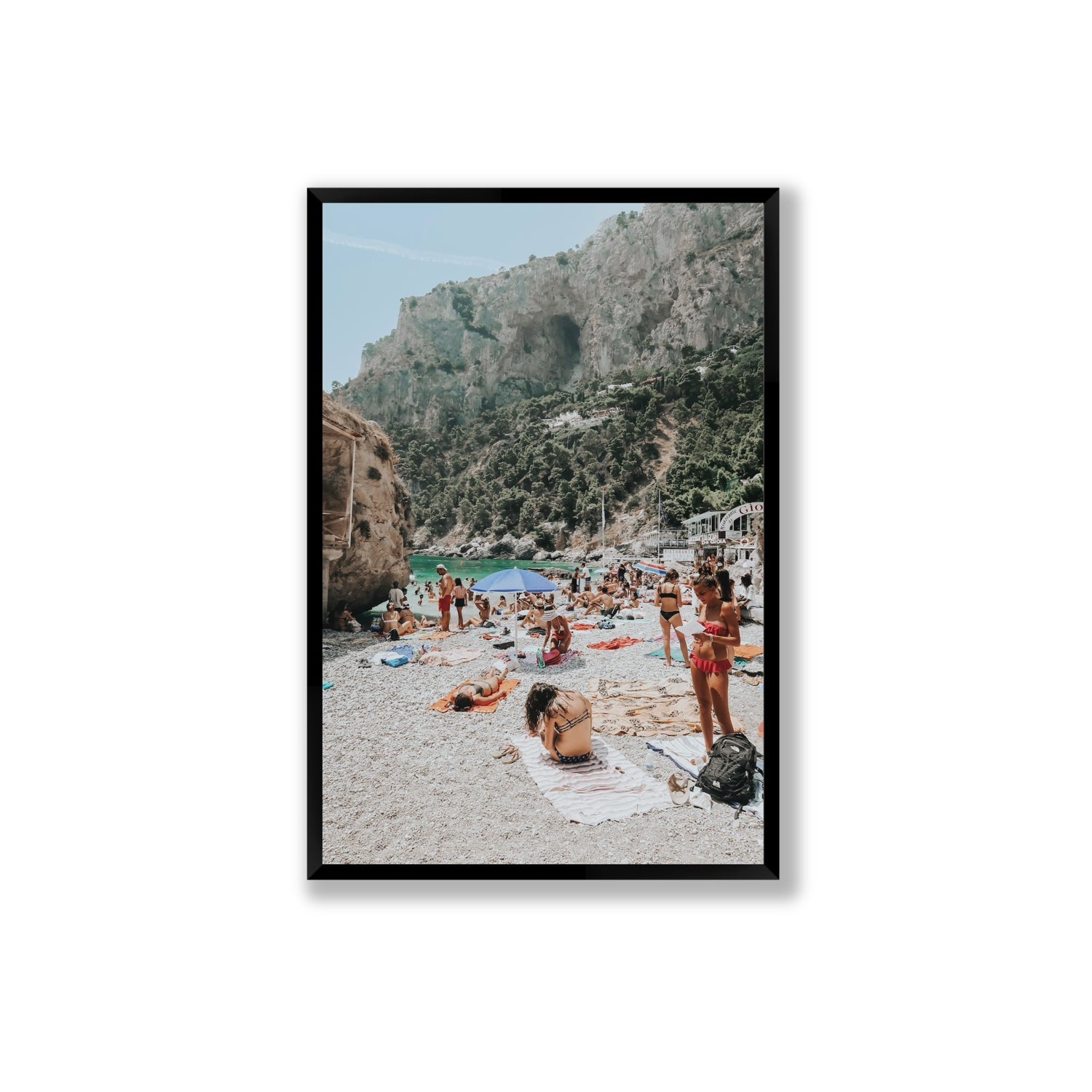 Marina Piccola Capri Mediterranean wall art Extra Large full-bleed fine art print in black frame