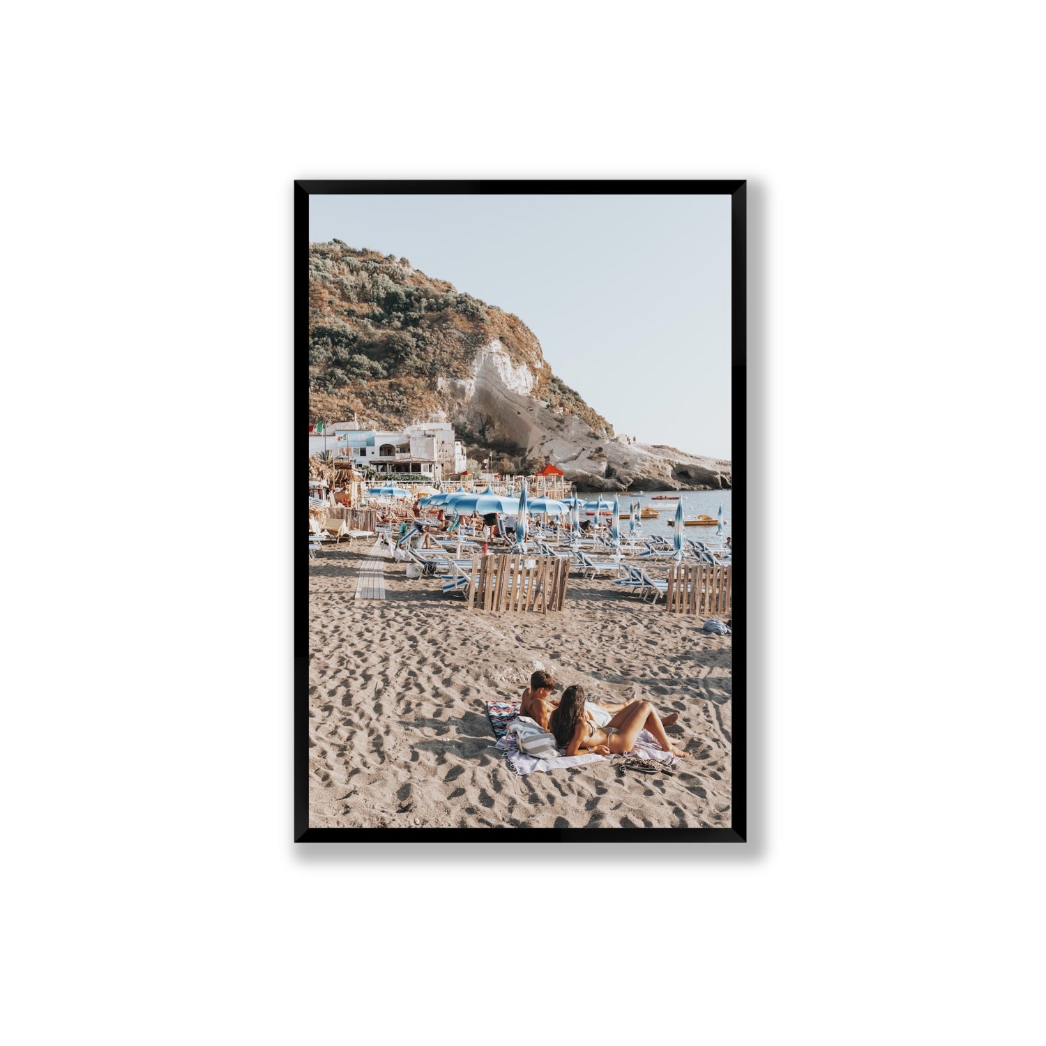 Beach Buddies fine art print, Ischia, Italy, Extra Large, Black Frame · Full Bleed, Fine Art Print