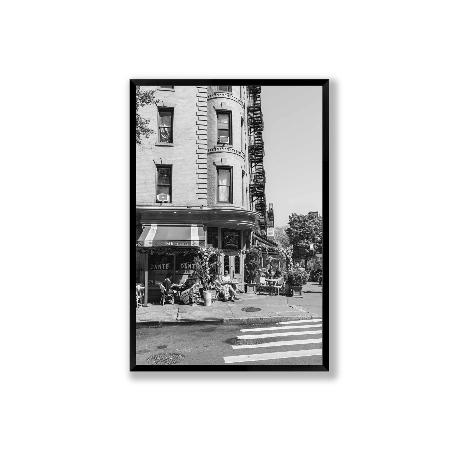 Sunny Soiree New York NYC Black & White wall art Extra Large full-bleed fine art print in black frame