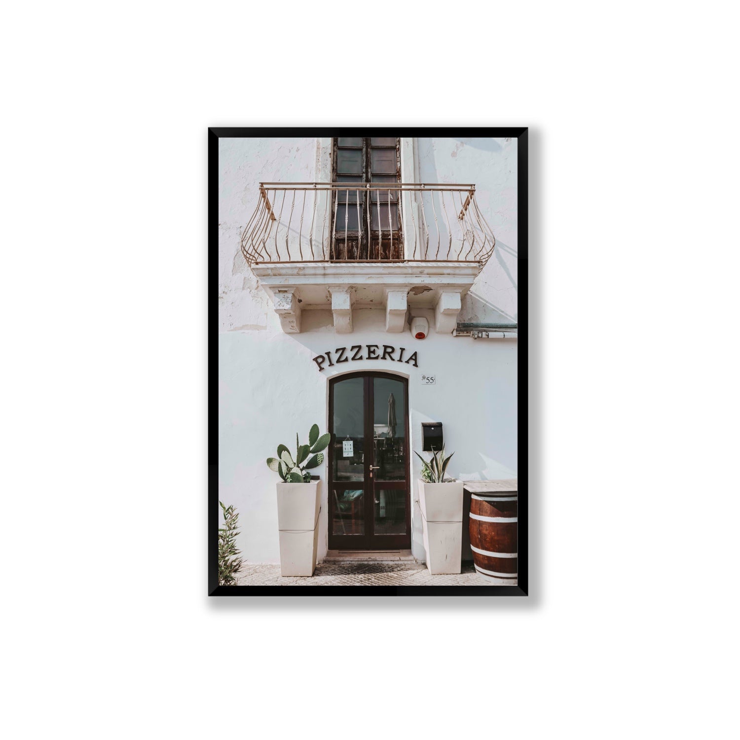 Pizzeria Puglia Italian wall art Extra Large full-bleed fine art print in black frame