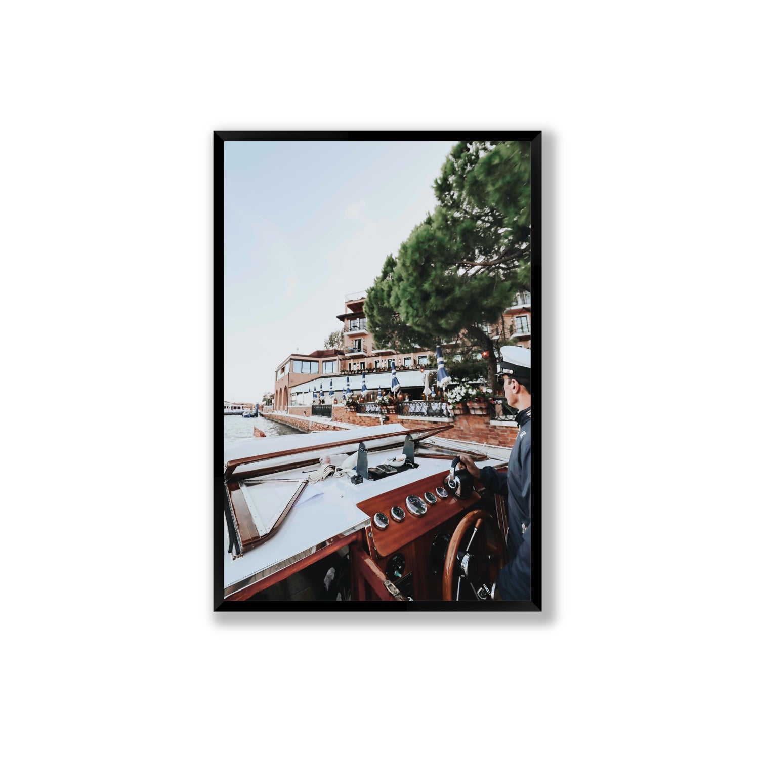 The Driver Venice Canal Italian wall art Extra Large full-bleed fine art print in black frame