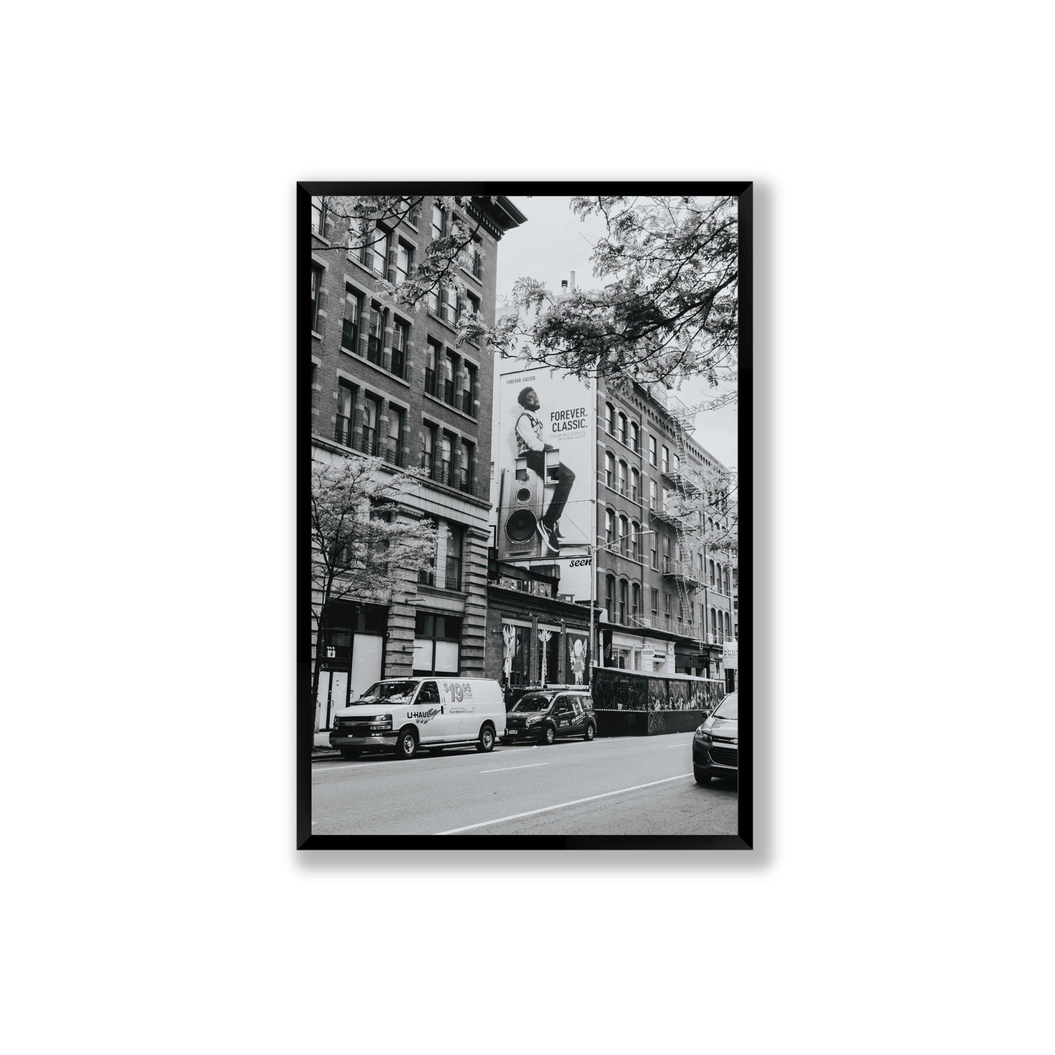 Forever Classic New York NYC Black & White wall art Extra Large full-bleed fine art print in black frame
