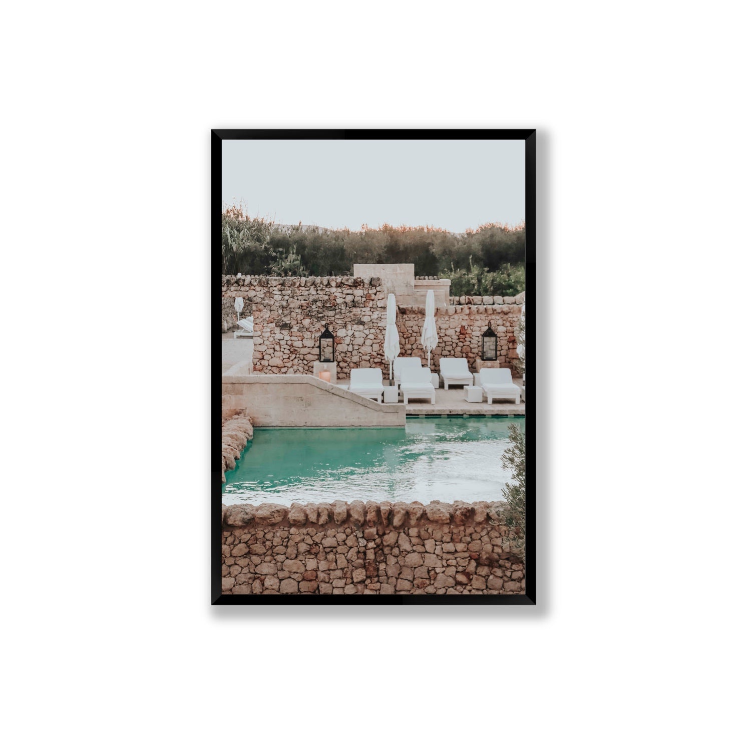 Stone Refuge fine art print, Puglia, Italy, Extra Large, Black Frame · Full Bleed, Fine Art Print