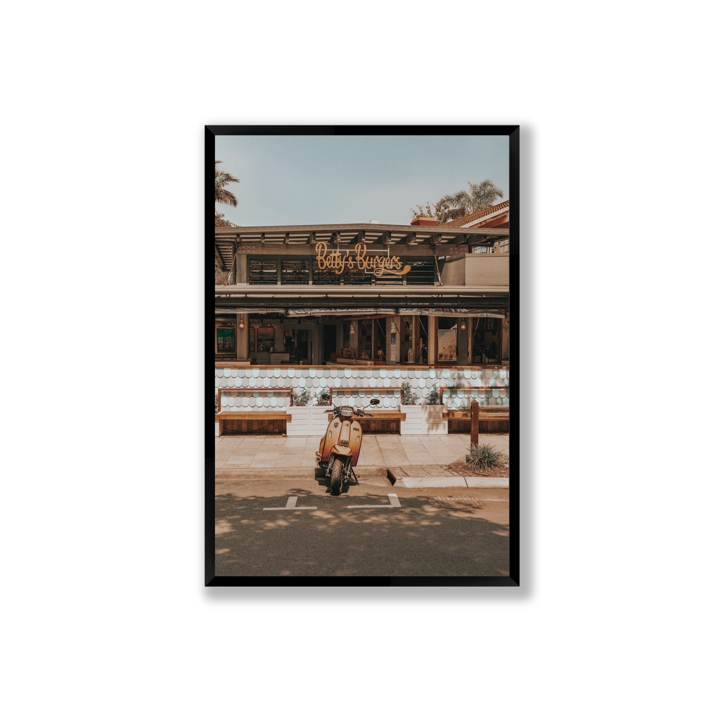 Noosa Nostalgia fine art print, Noosa, Australia, coastal scenes artwork, Extra Large, Black Frame · Full Bleed, Fine Art Print