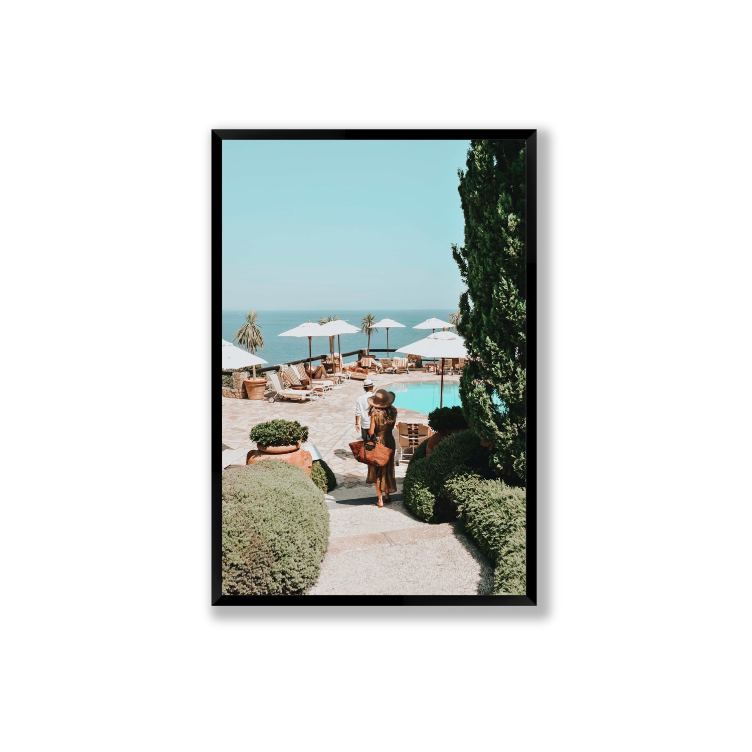 The World Is Your Catwalk Tuscany coastal wall art Extra Large full-bleed fine art print in black frame