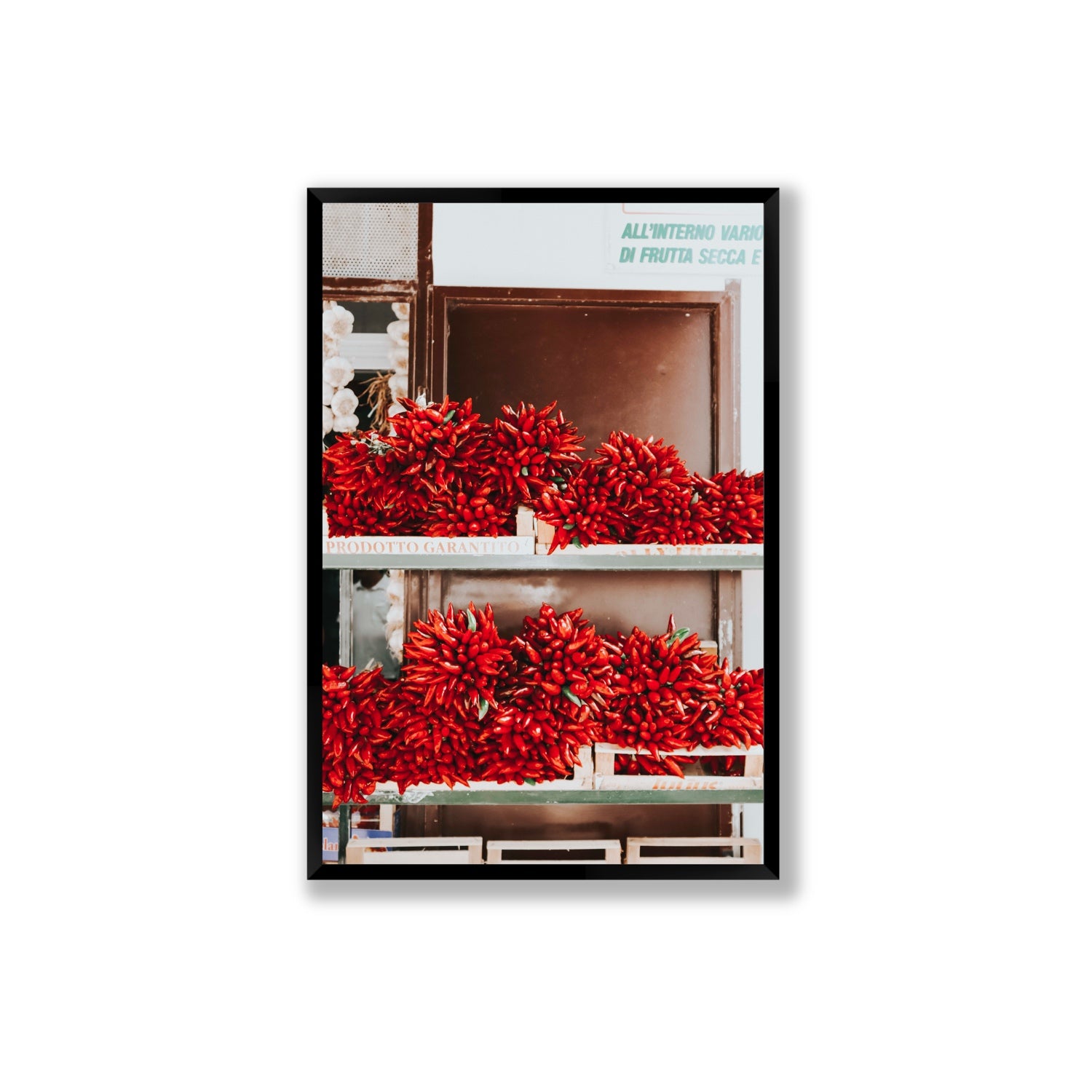 Hot Harvest Puglia Italian wall art Extra Large full-bleed fine art print in black frame
