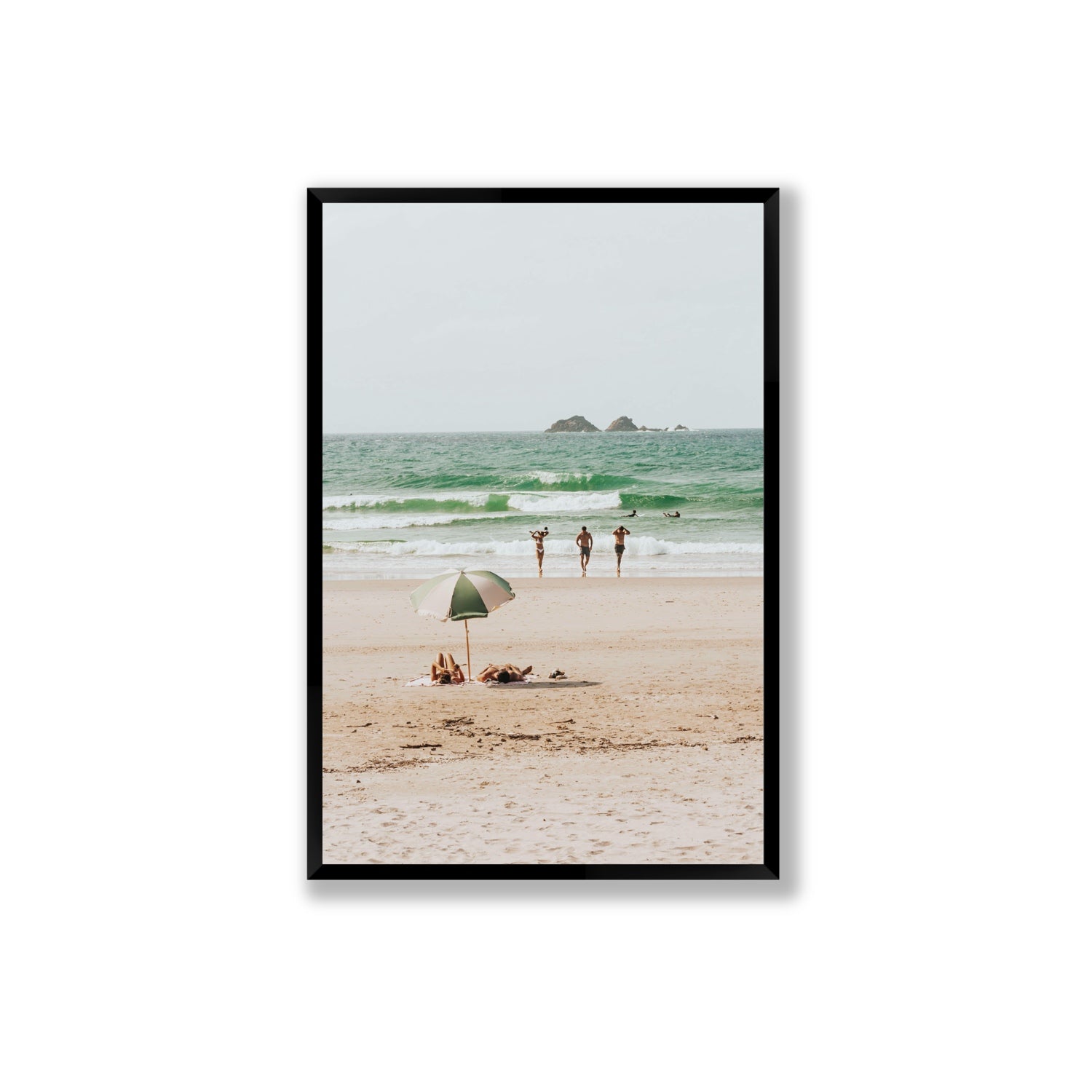 Escape The Ordinary Byron Bay coastal decor wall art Extra Large full-bleed fine art print in black frame