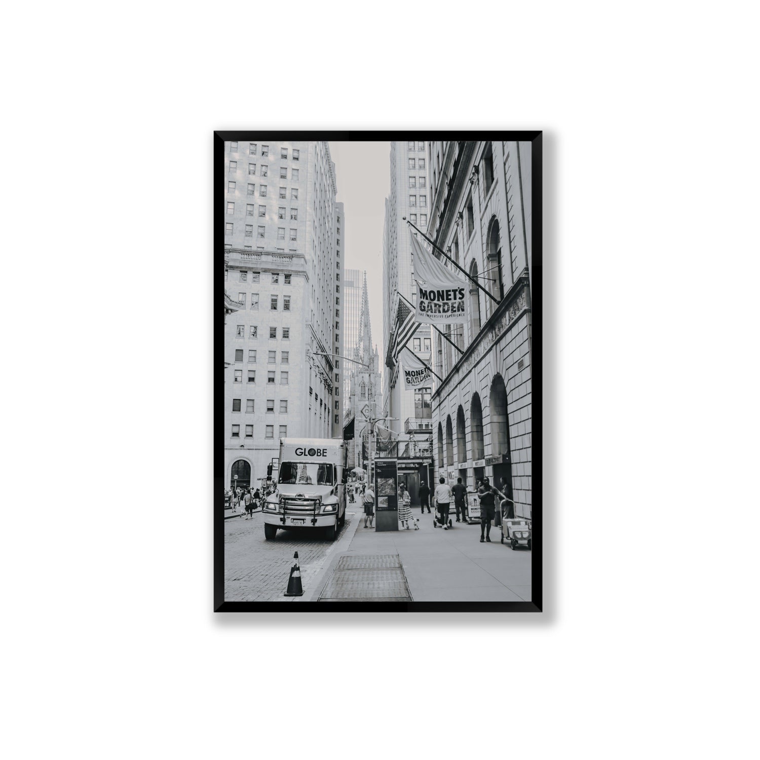 Metropolitan Monotone New York NYC Black & White wall art Extra Large full-bleed fine art print in black frame