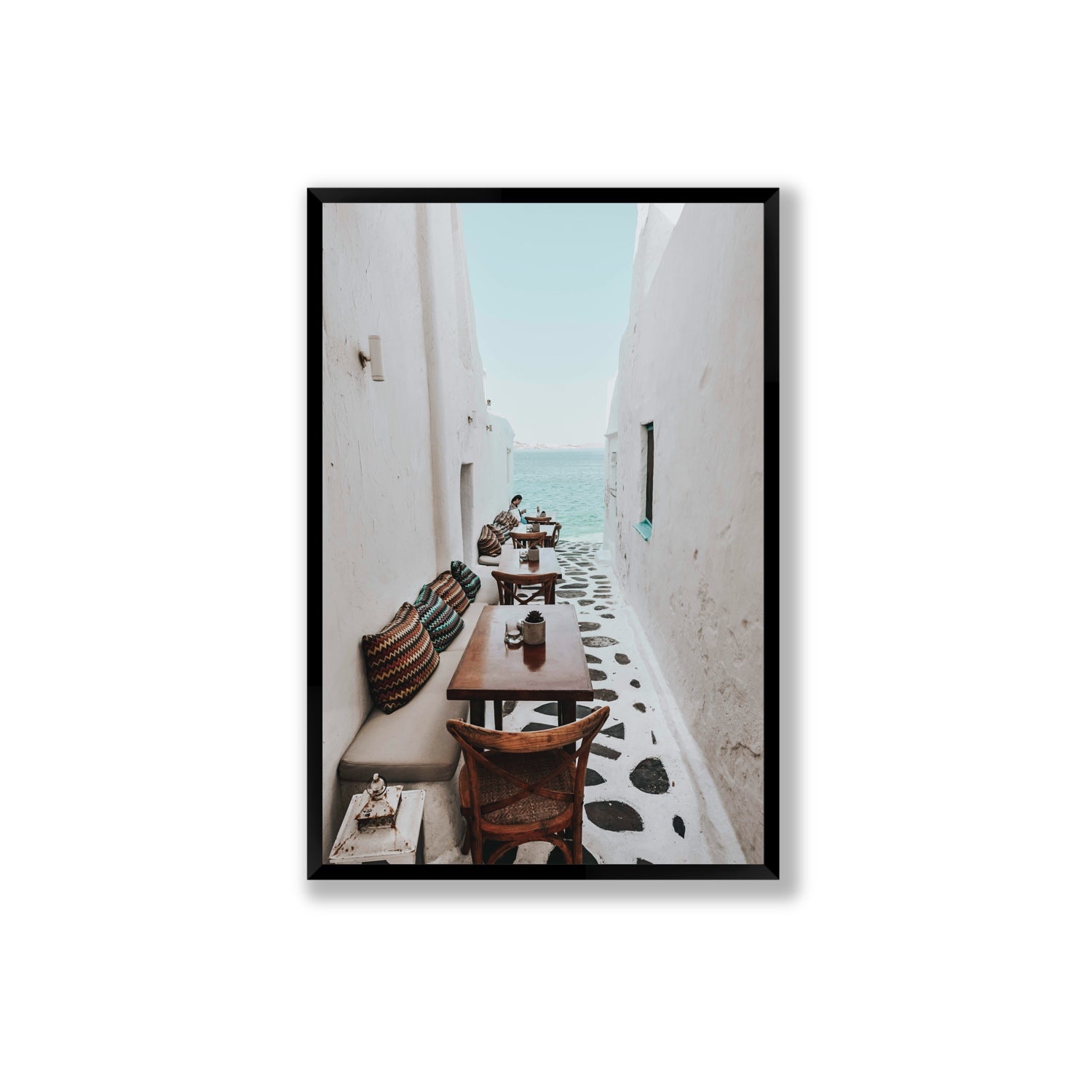 Trip Down Memory Lane fine art print, Mykonos, Greece, Extra Large, Black Frame · Full Bleed, Fine Art Print