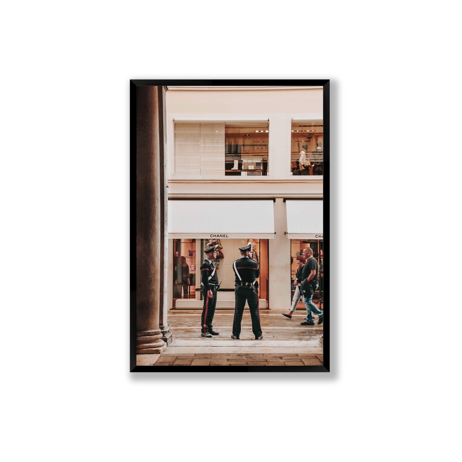 Style Police Venice Italian wall art Extra Large full-bleed fine art print in black frame
