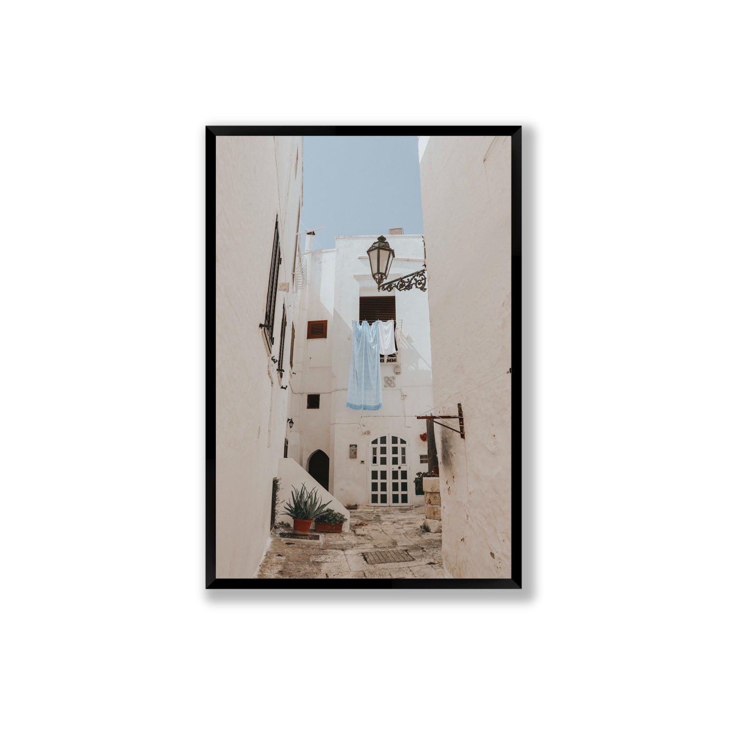 Laundry Day fine art print, Puglia, Italy, Extra Large, Black Frame · Full Bleed, Fine Art Print