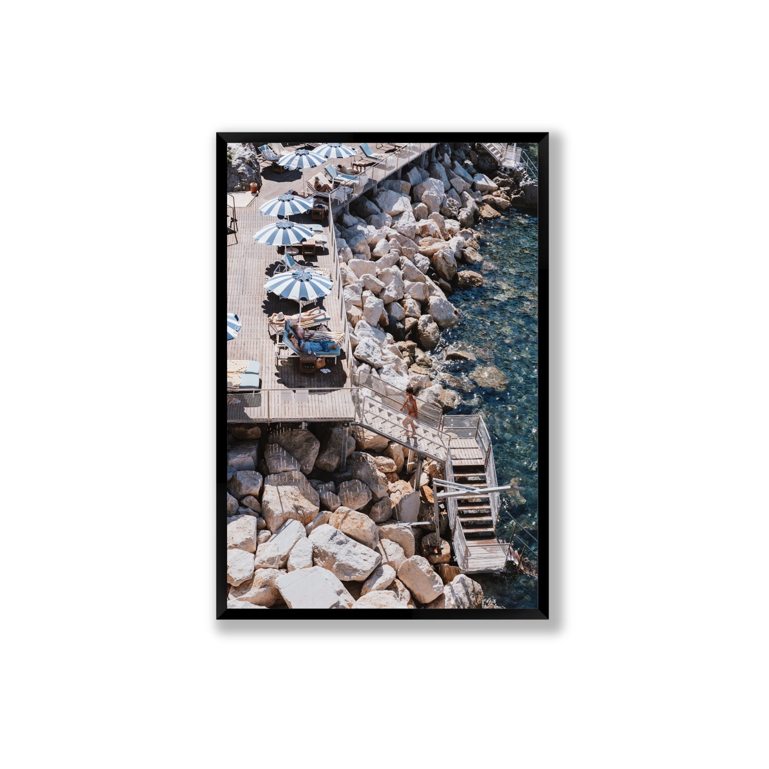 Life On The Shore fine art print, Ischia, Italy, Extra Large, Black Frame · Full Bleed, Fine Art Print