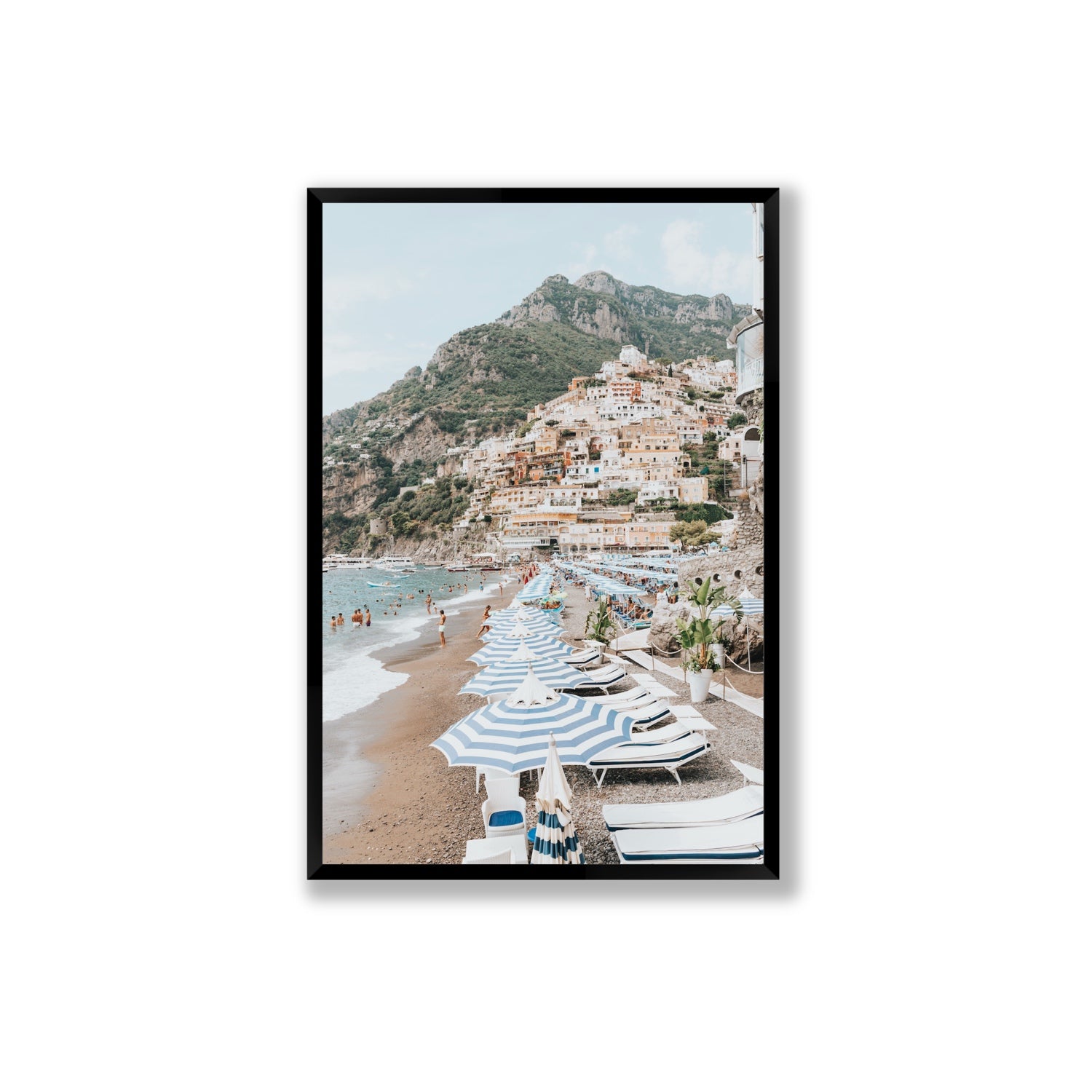 The Cliffside Village fine art print, Positano, Italy, Extra Large, Black Frame · Full Bleed, Fine Art Print