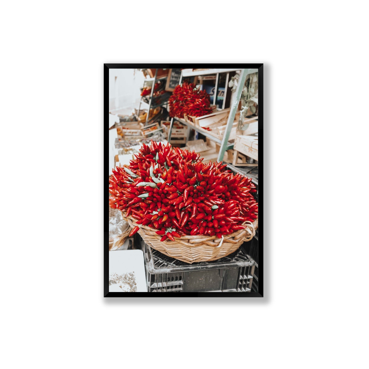 Spicy Bunch Puglia Italian wall art Extra Large full-bleed fine art print in black frame