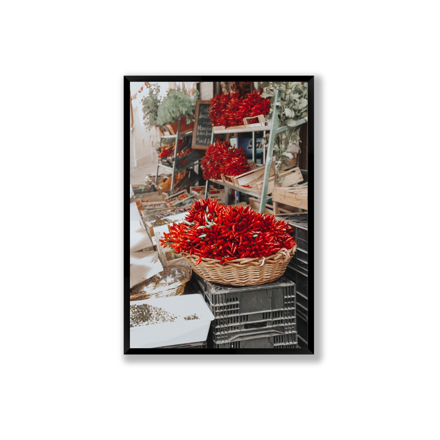 Fiery Cluster Puglia Italian wall art Extra Large full-bleed fine art print in black frame