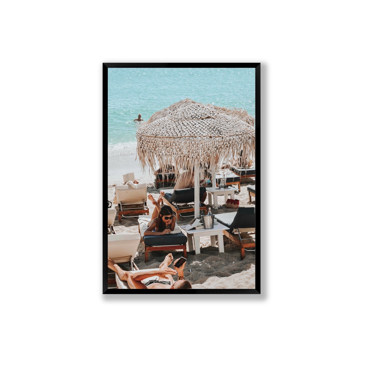 In The Zone Mykonos Greek island wall art Extra Large full-bleed fine art print in black frame