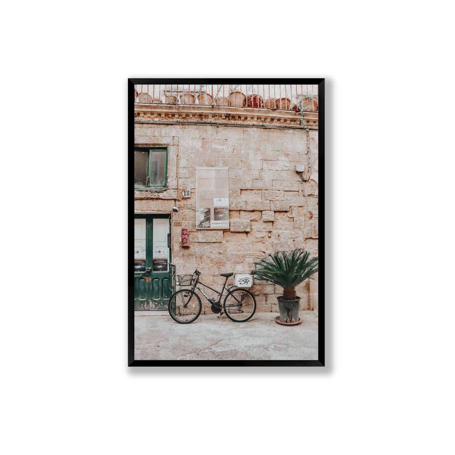 Salento Streets Puglia Lecce Italian wall art Extra Large full-bleed fine art print in black frame