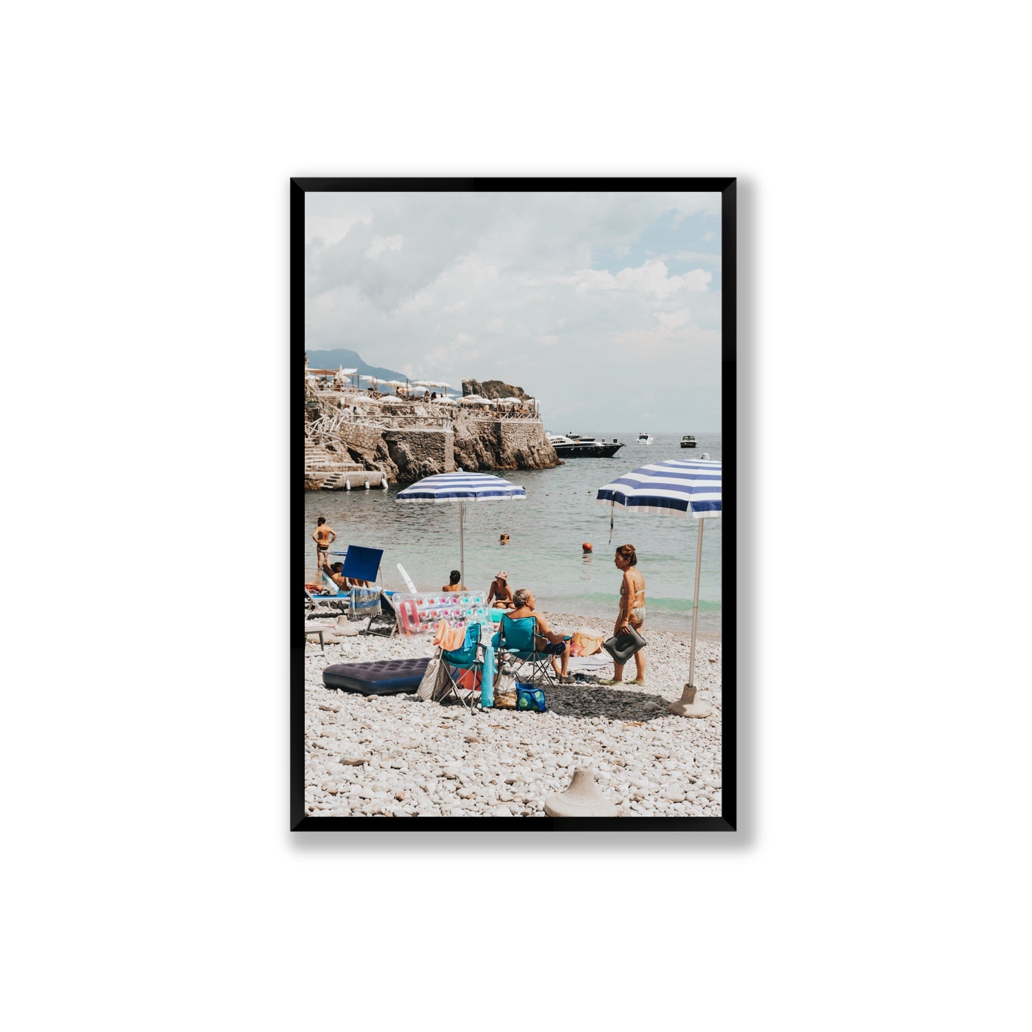 Couple Goals Nerano Amalfi Coast coastal wall art Extra Large full-bleed fine art print in black frame