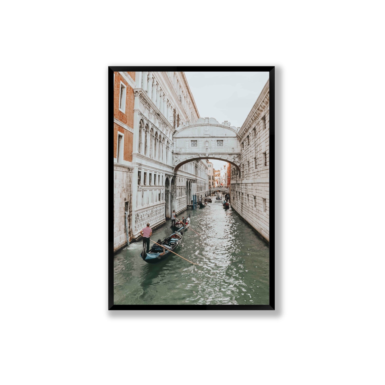 Bridge of Sighs Venice Gondola Italian wall art Extra Large full-bleed fine art print in black frame