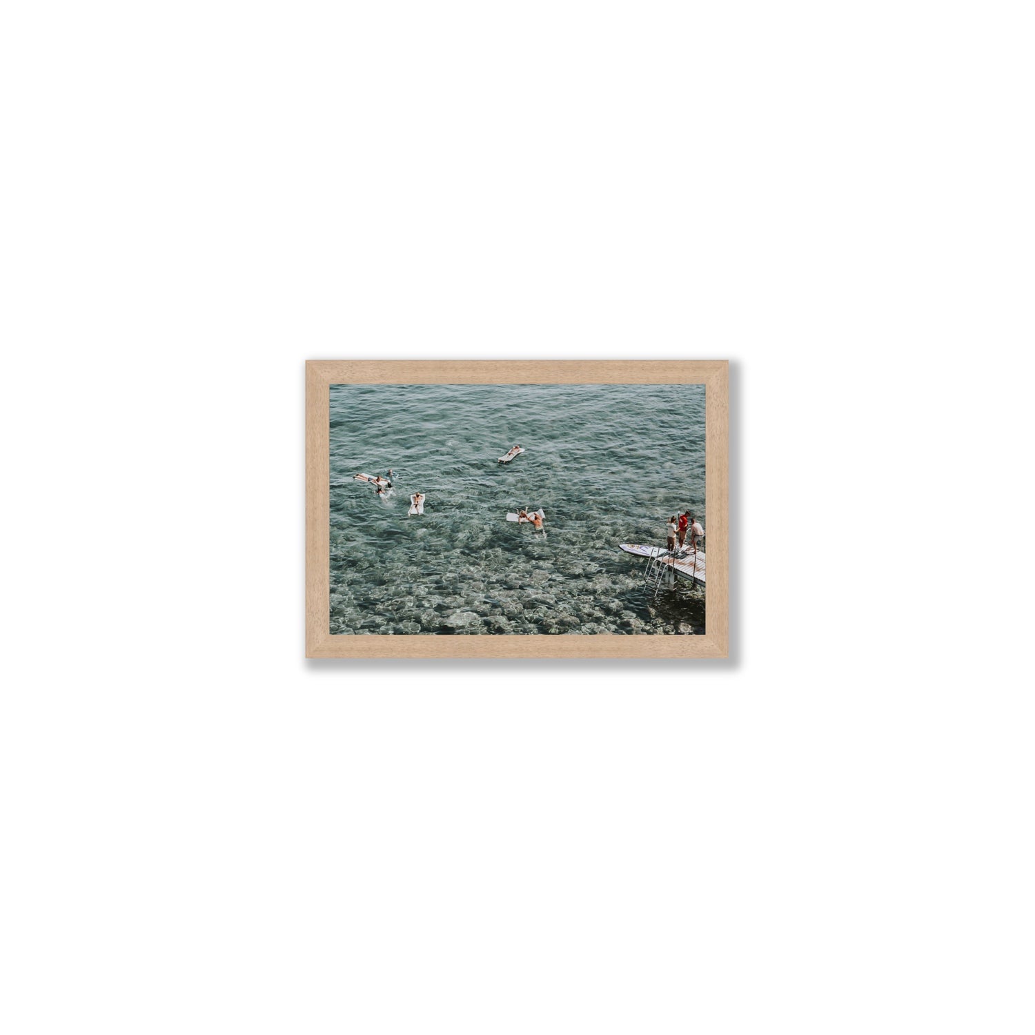 Having A Whale Of A Time Tuscany coastal wall art Small full-bleed fine art print in natural oak frame