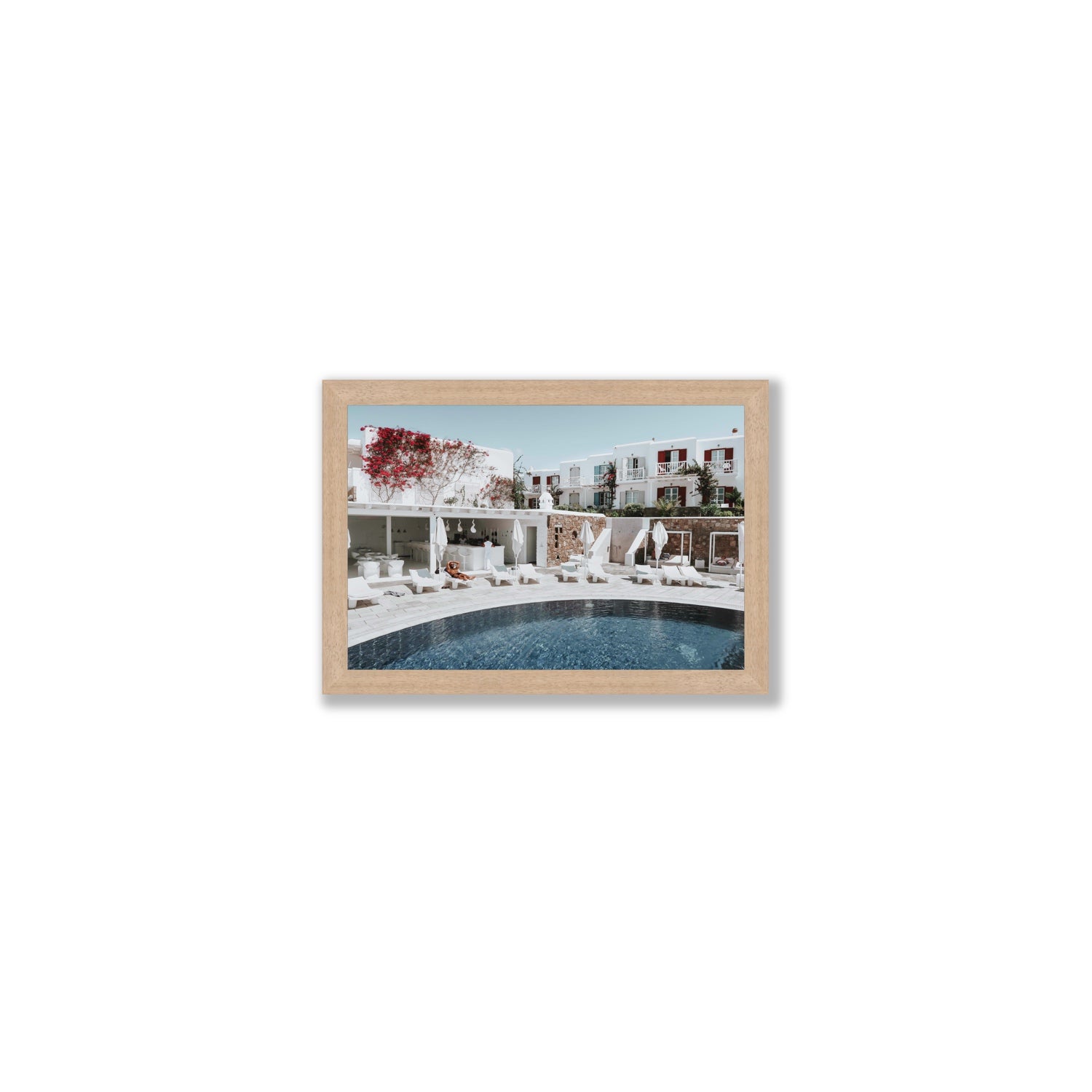 Got The First Lounge fine art print, Mykonos, Greece, Small, Natural Oak Frame · Full Bleed, Fine Art Print