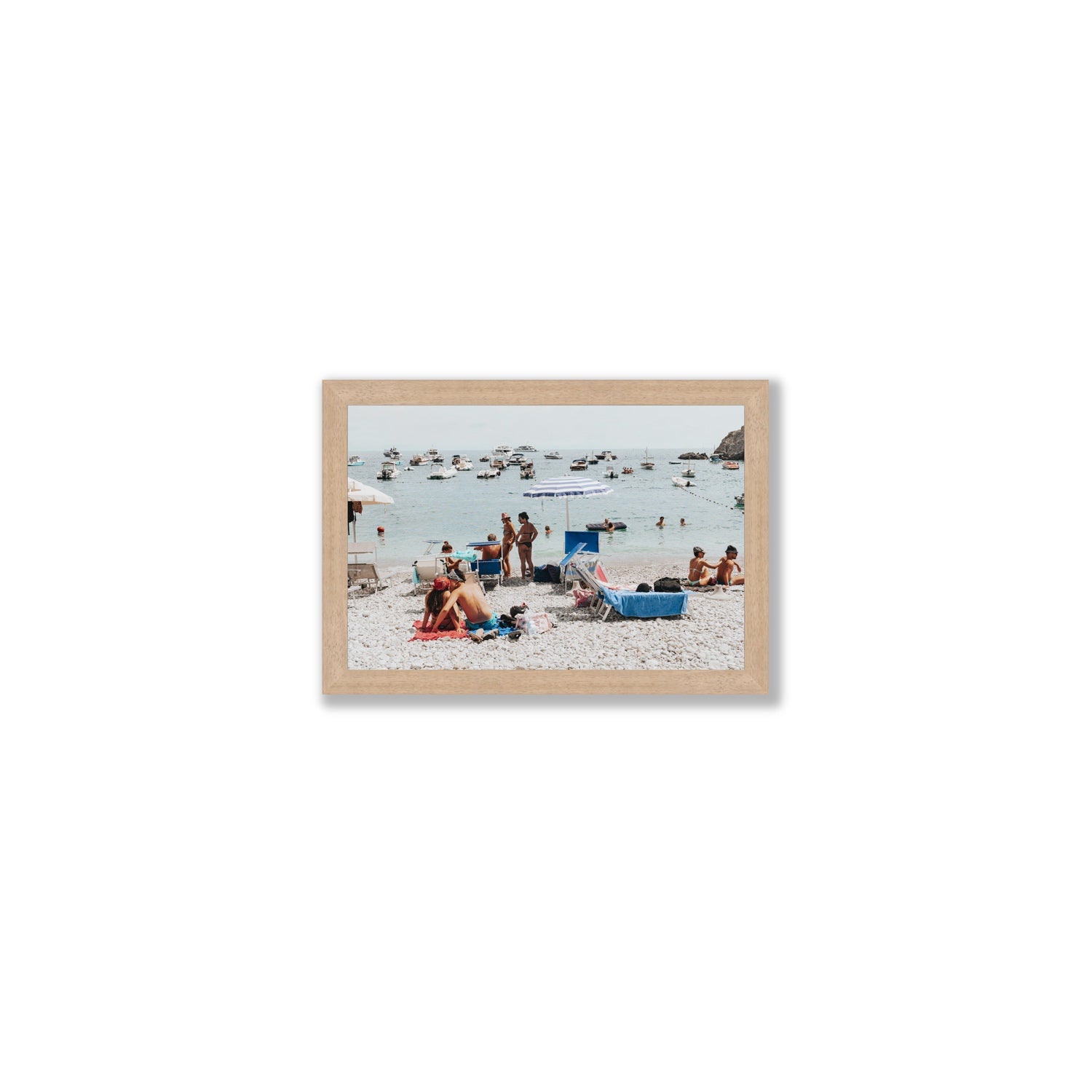 The Kiss Nerano wall art Small full-bleed fine art print in natural oak frame