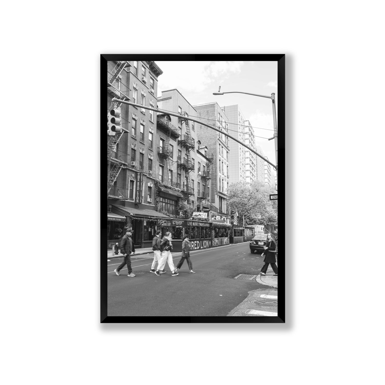 Spectral Streets New York NYC Black & White wall art Giant full-bleed fine art print in black frame