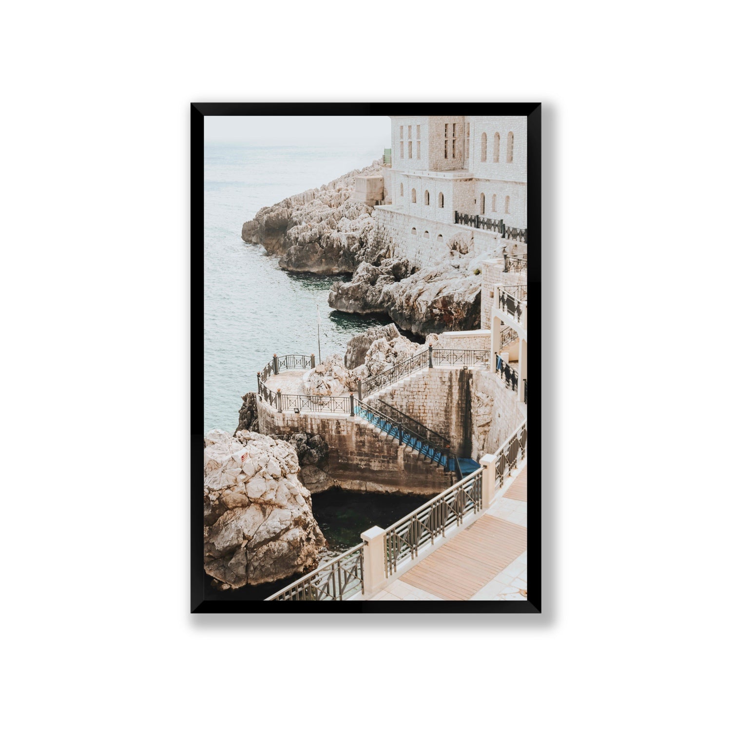 Wellness Centre Puglia coastal wall art Giant full-bleed fine art print in black frame