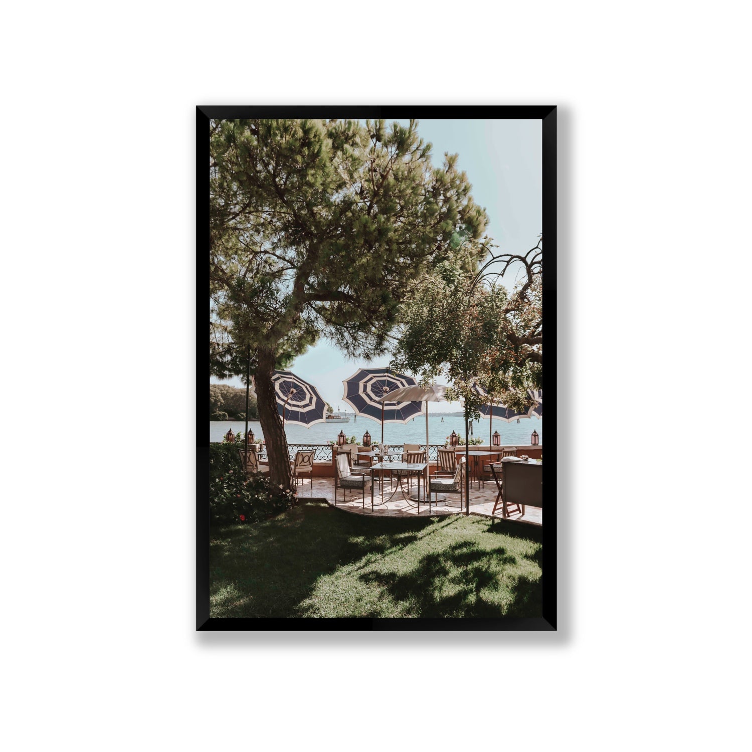 Tranquil Gardens Venice Italian wall art Giant full-bleed fine art print in black frame