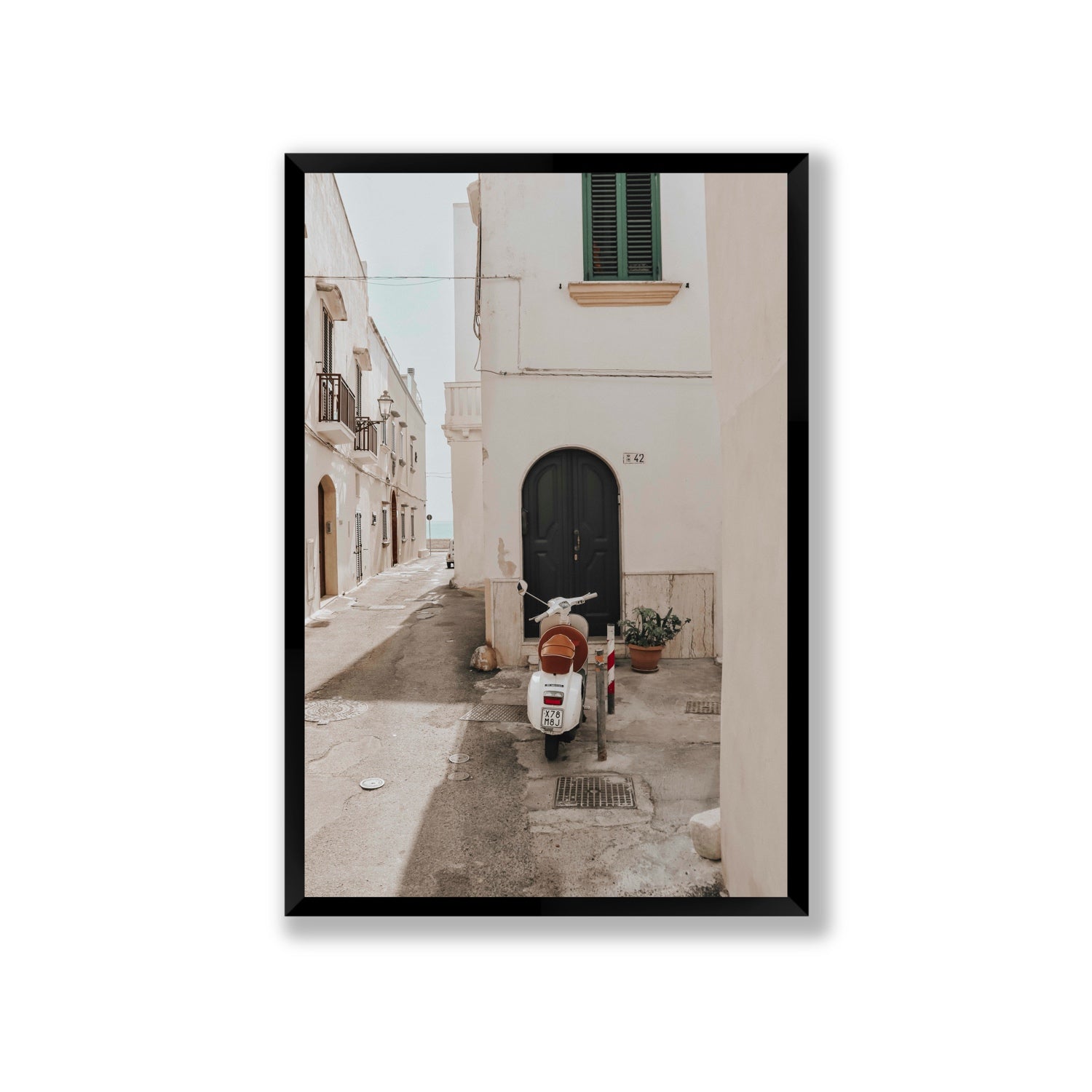 La Casa 42 Puglia Gallipoli Italian wall art Giant full-bleed fine art print in black frame