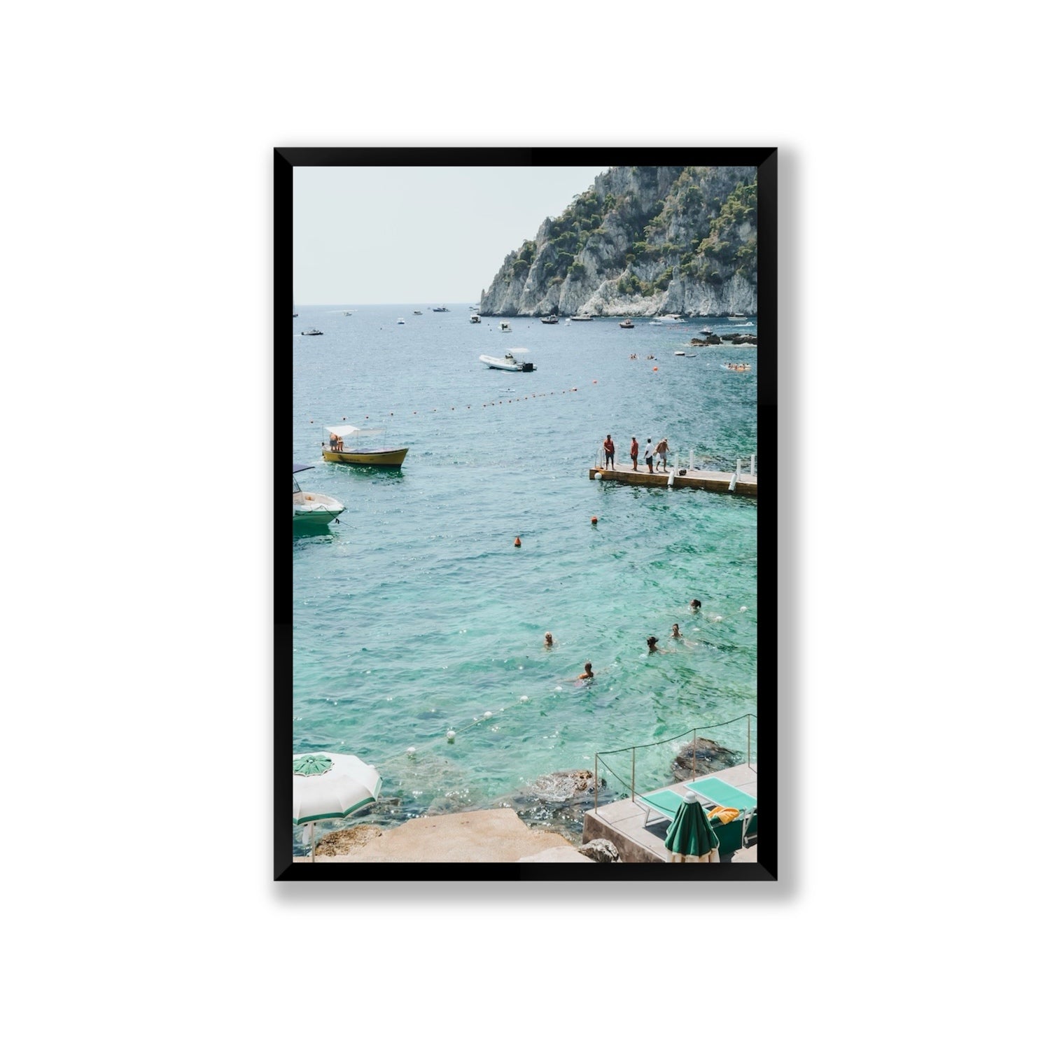 Delizia Pomeridiana Capri coastal wall art Giant full-bleed fine art print in black frame