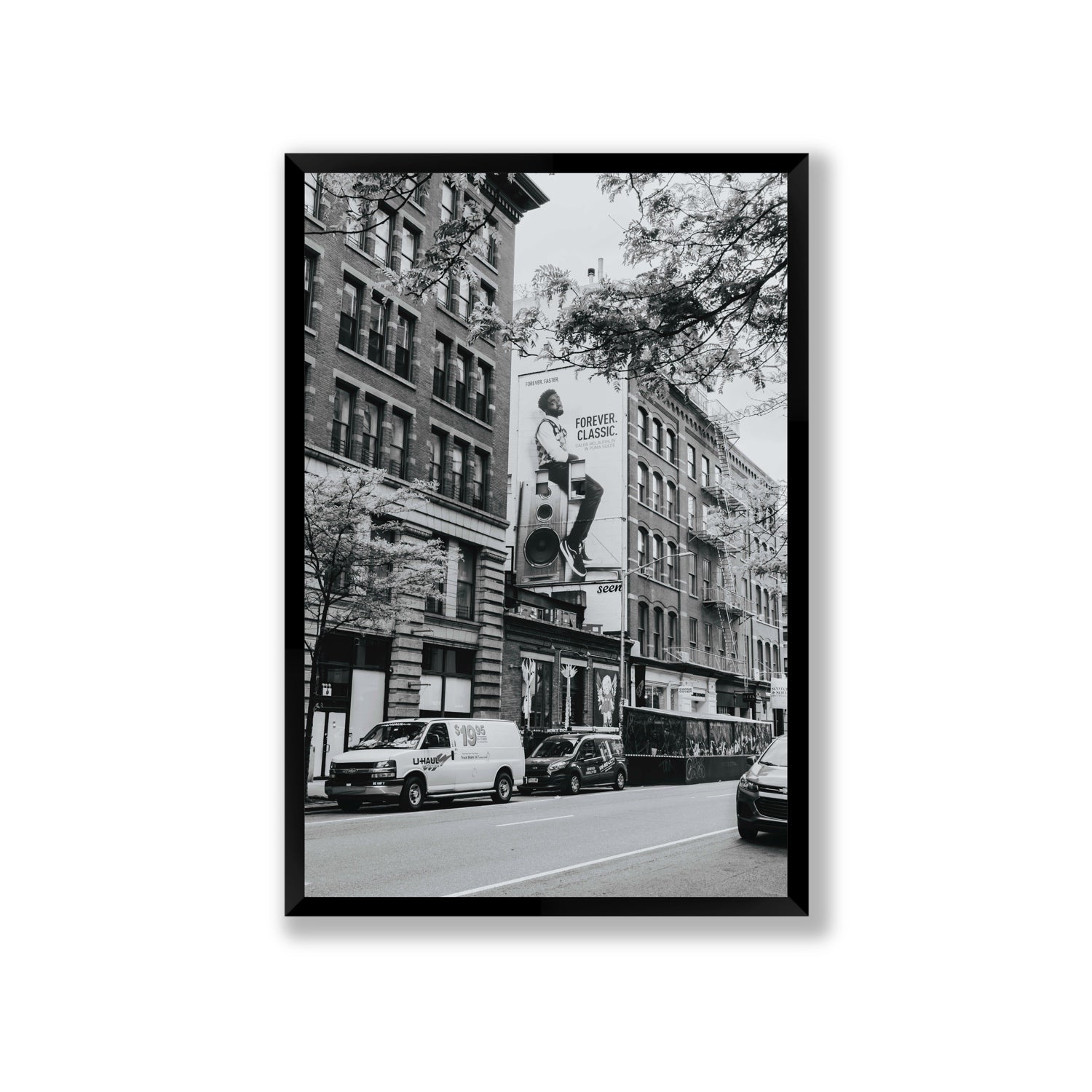 Forever Classic New York NYC Black & White wall art Giant full-bleed fine art print in black frame