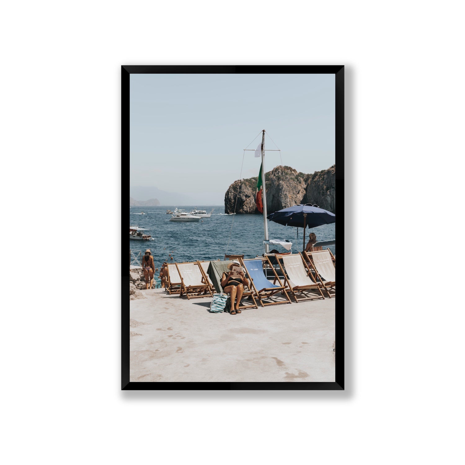 Vintage Sun Goddess fine art print, Capri, Italy, Giant, Black Frame · Full Bleed, Fine Art Print