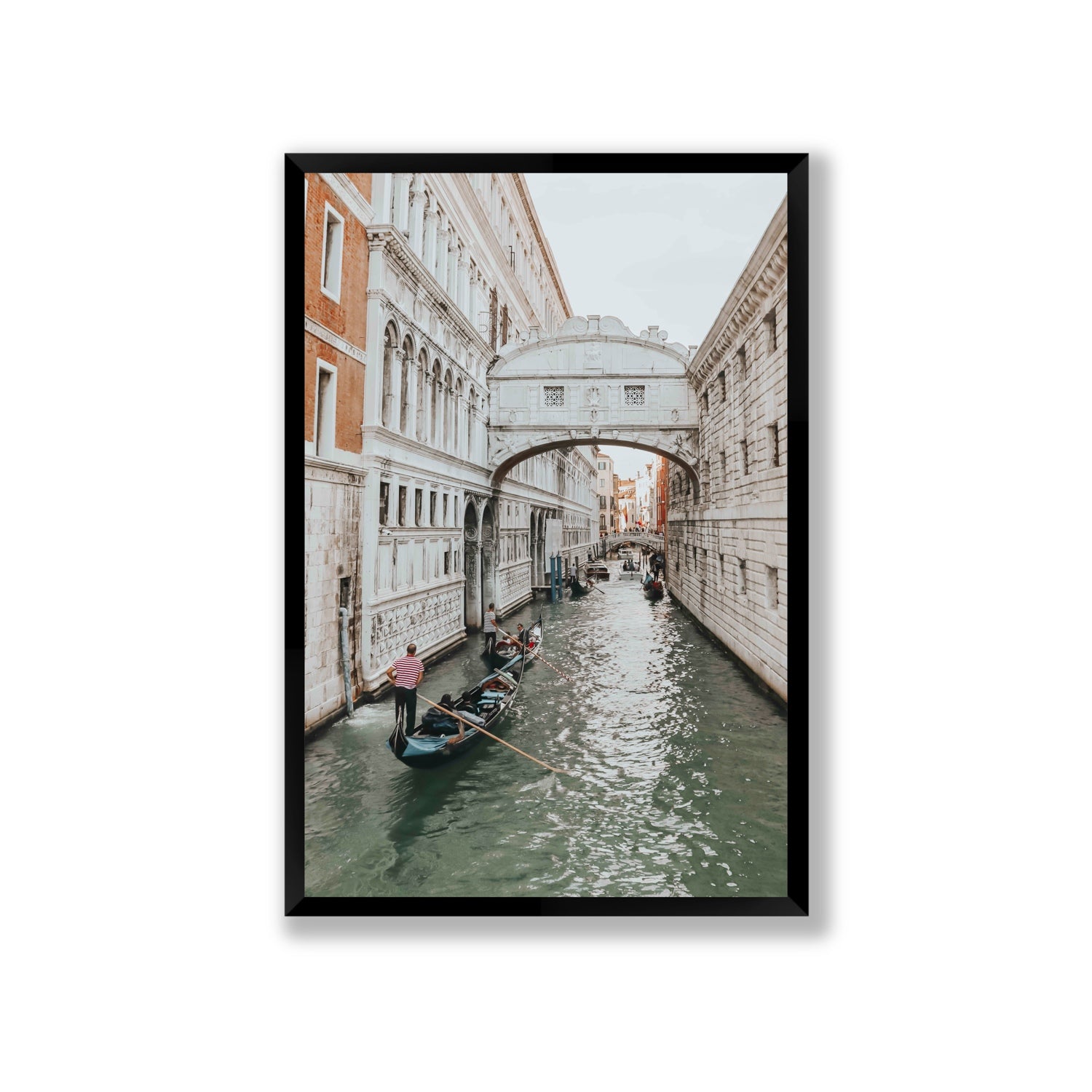 Bridge of Sighs Venice Gondola Italian wall art Giant full-bleed fine art print in black frame