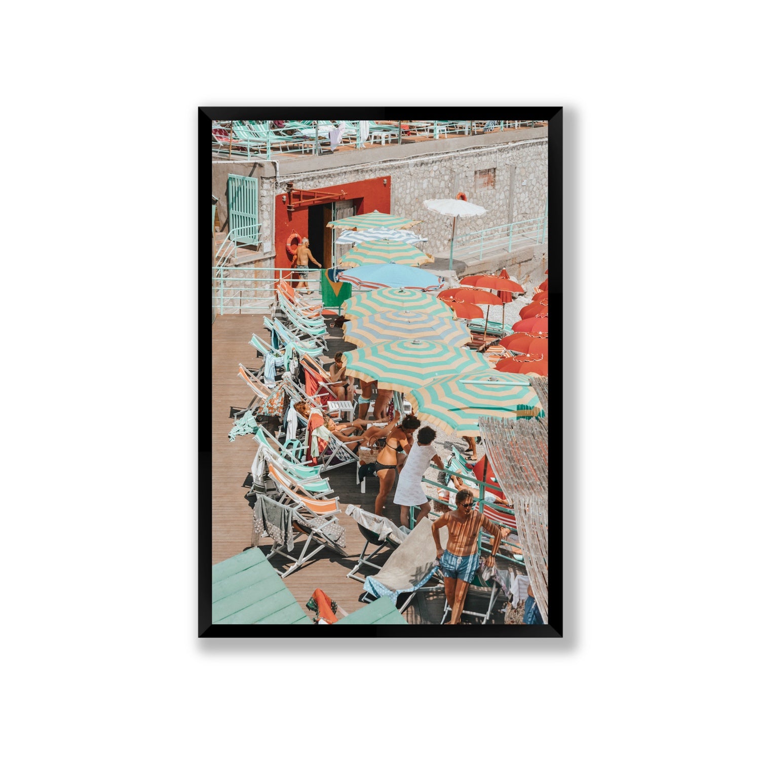 Colourful Canopy fine art print, Capri, Italy, Giant, Black Frame · Full Bleed, Fine Art Print