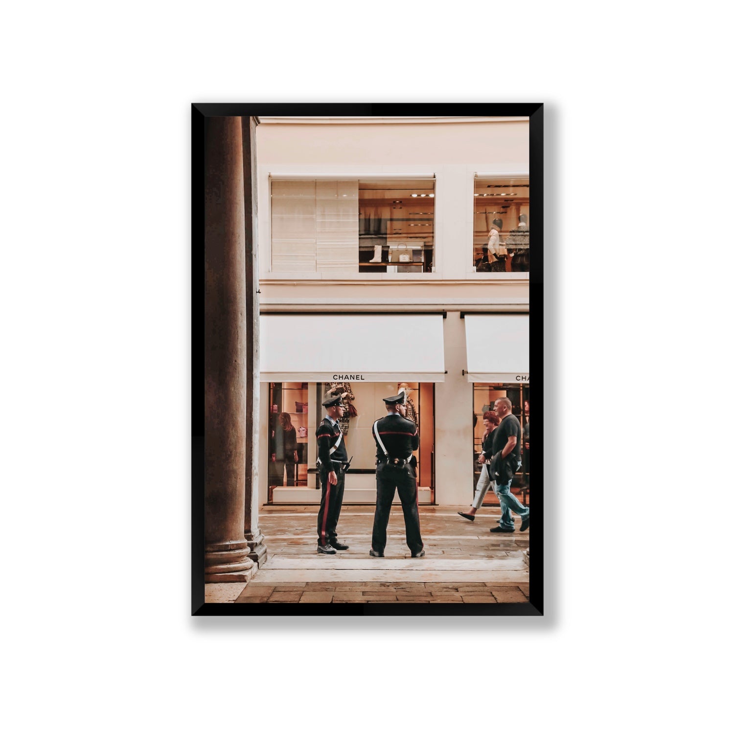 Style Police Venice Italian wall art Giant full-bleed fine art print in black frame