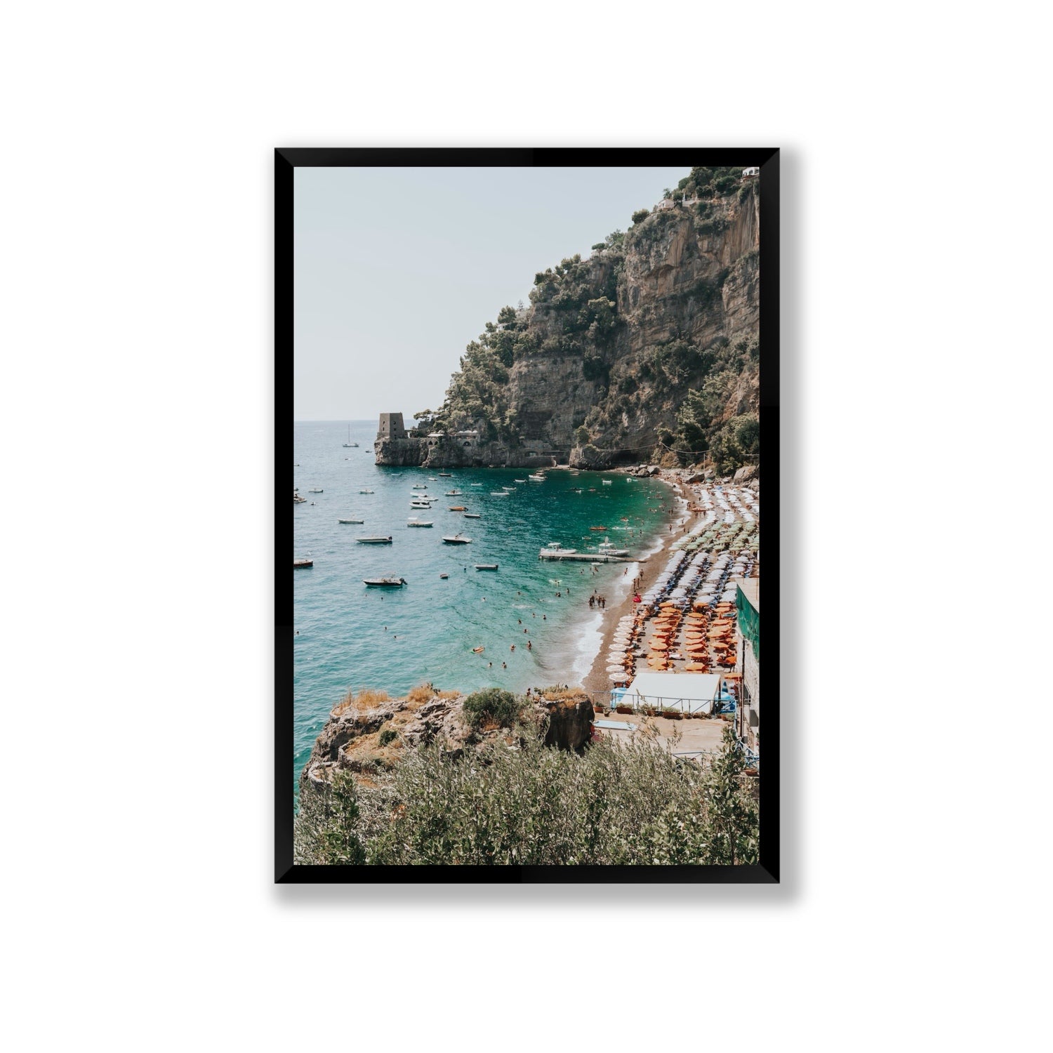 Baia dei Sogni fine art print, Positano, Italy, Giant, Black Frame · Full Bleed, Fine Art Print