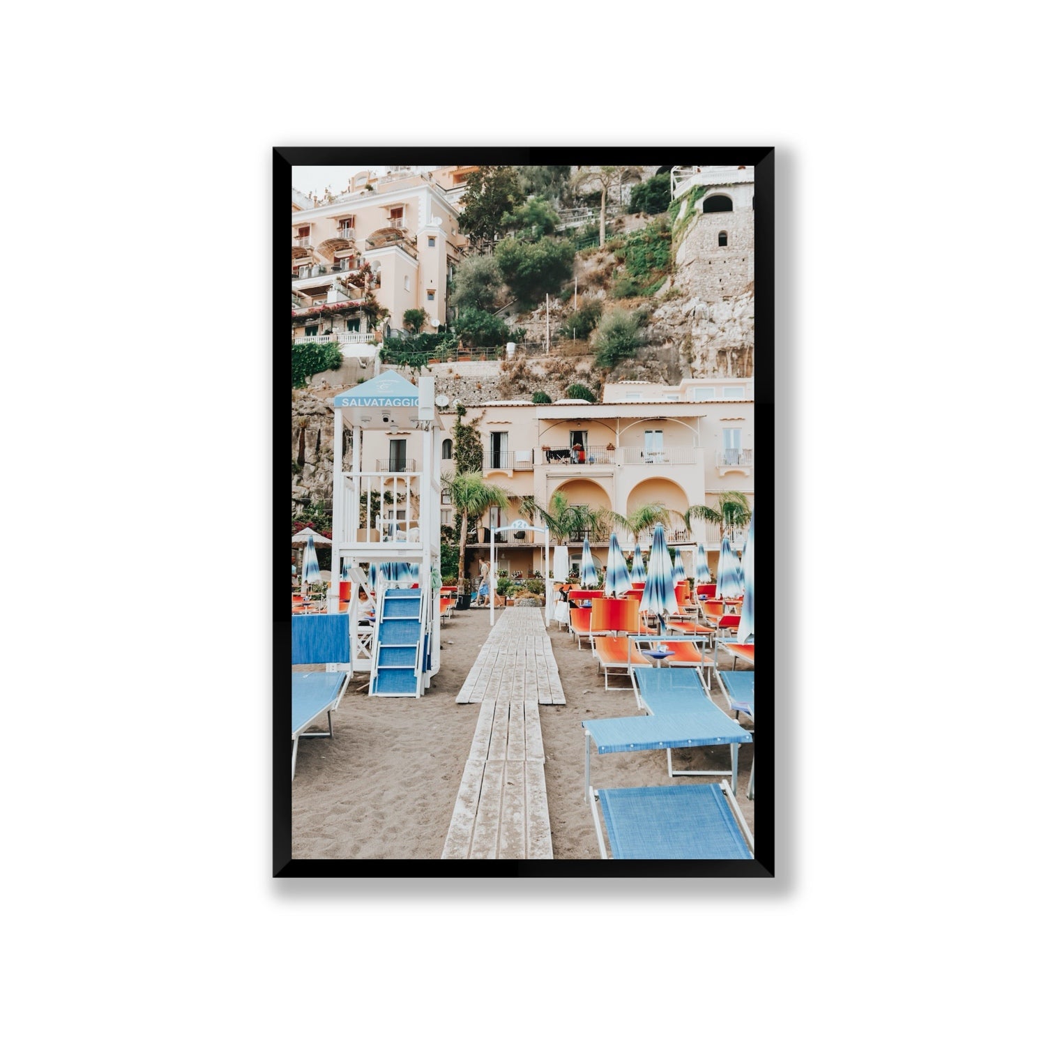 Torre Di Salvataggio fine art print, Positano, Italy, Giant, Black Frame · Full Bleed, Fine Art Print