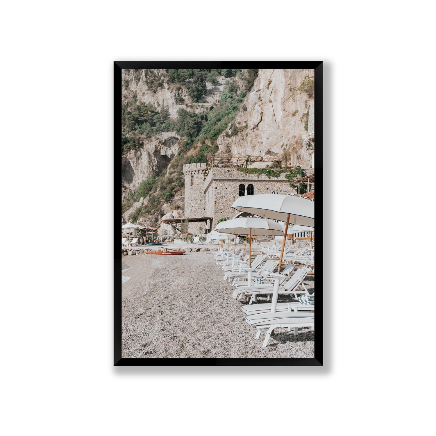 La Villeggiatura fine art print, Amalfi, Italy, luxury escapes artwork, Giant, Black Frame · Full Bleed, Fine Art Print