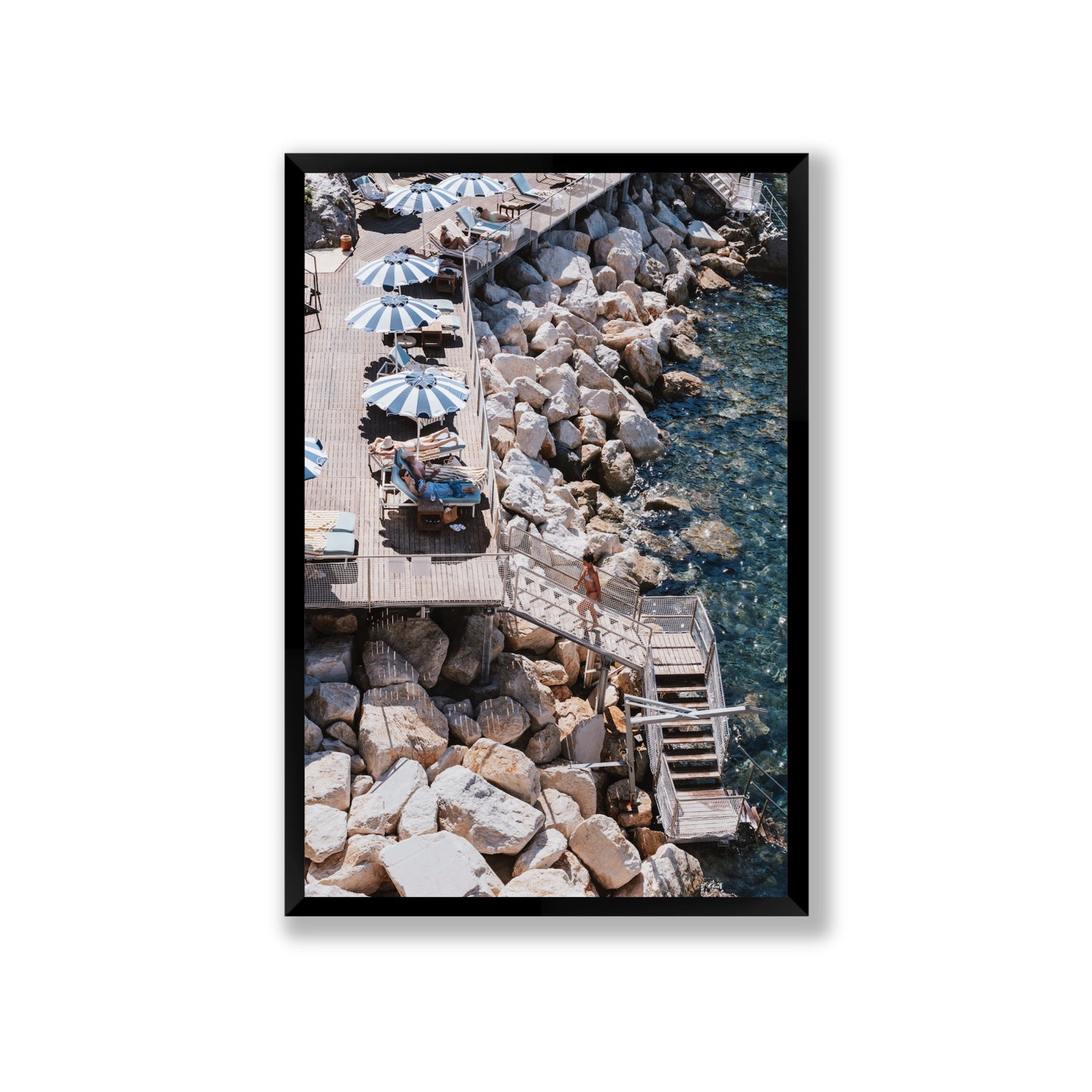 Life On The Shore fine art print, Ischia, Italy, Giant, Black Frame · Full Bleed, Fine Art Print