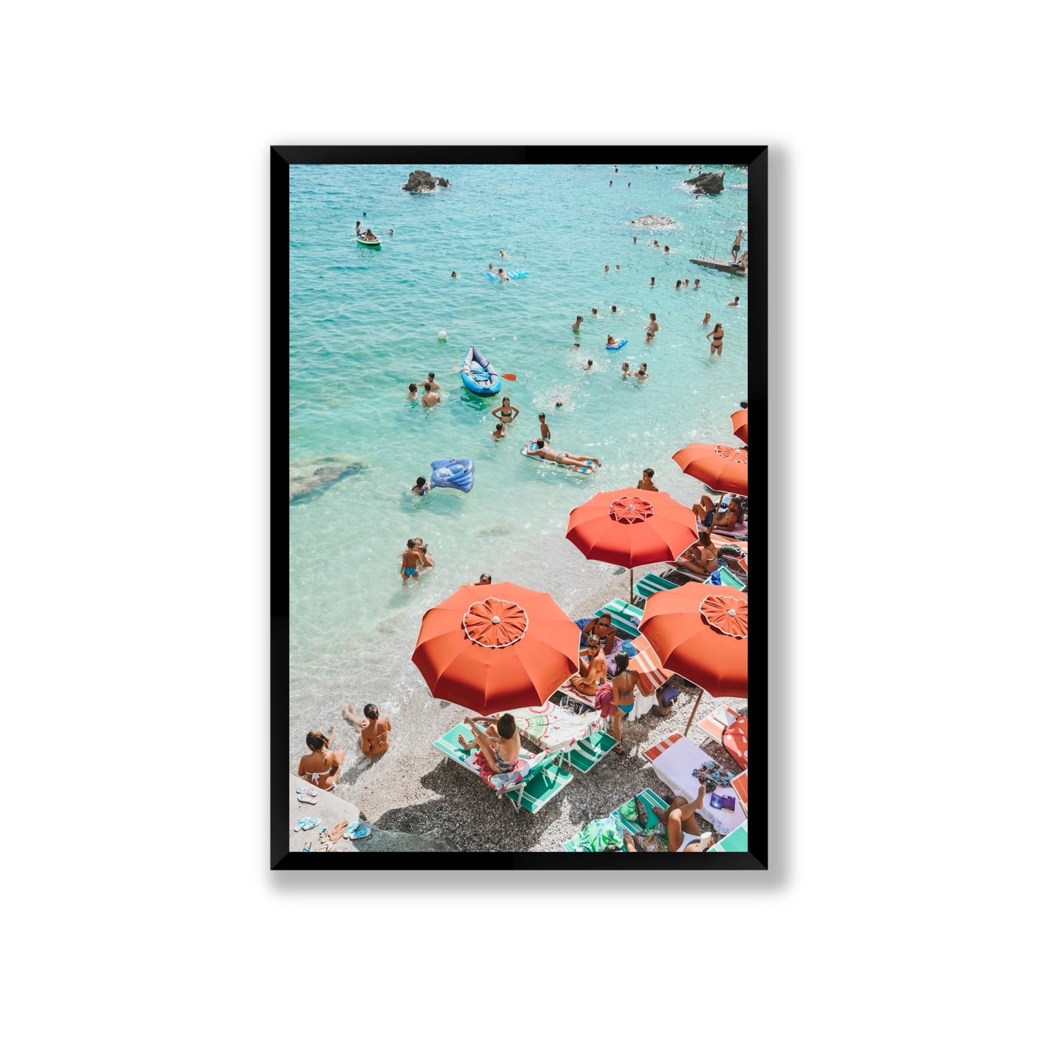 Easy Street Capri Italian beach wall art Giant full-bleed fine art print in black frame