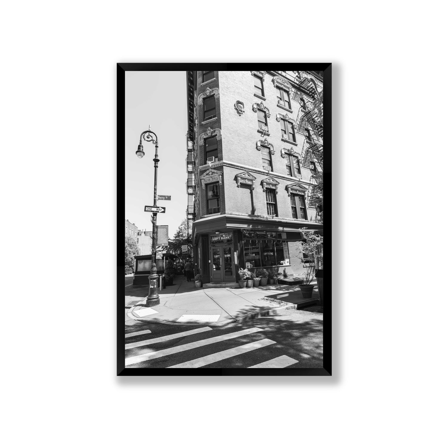 Parisian On Perry New York NYC Black & White wall art Giant full-bleed fine art print in black frame