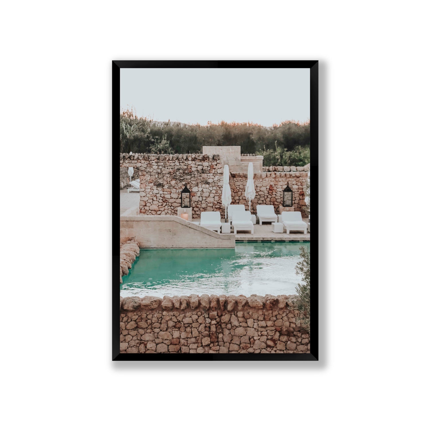 Stone Refuge fine art print, Puglia, Italy, Giant, Black Frame · Full Bleed, Fine Art Print