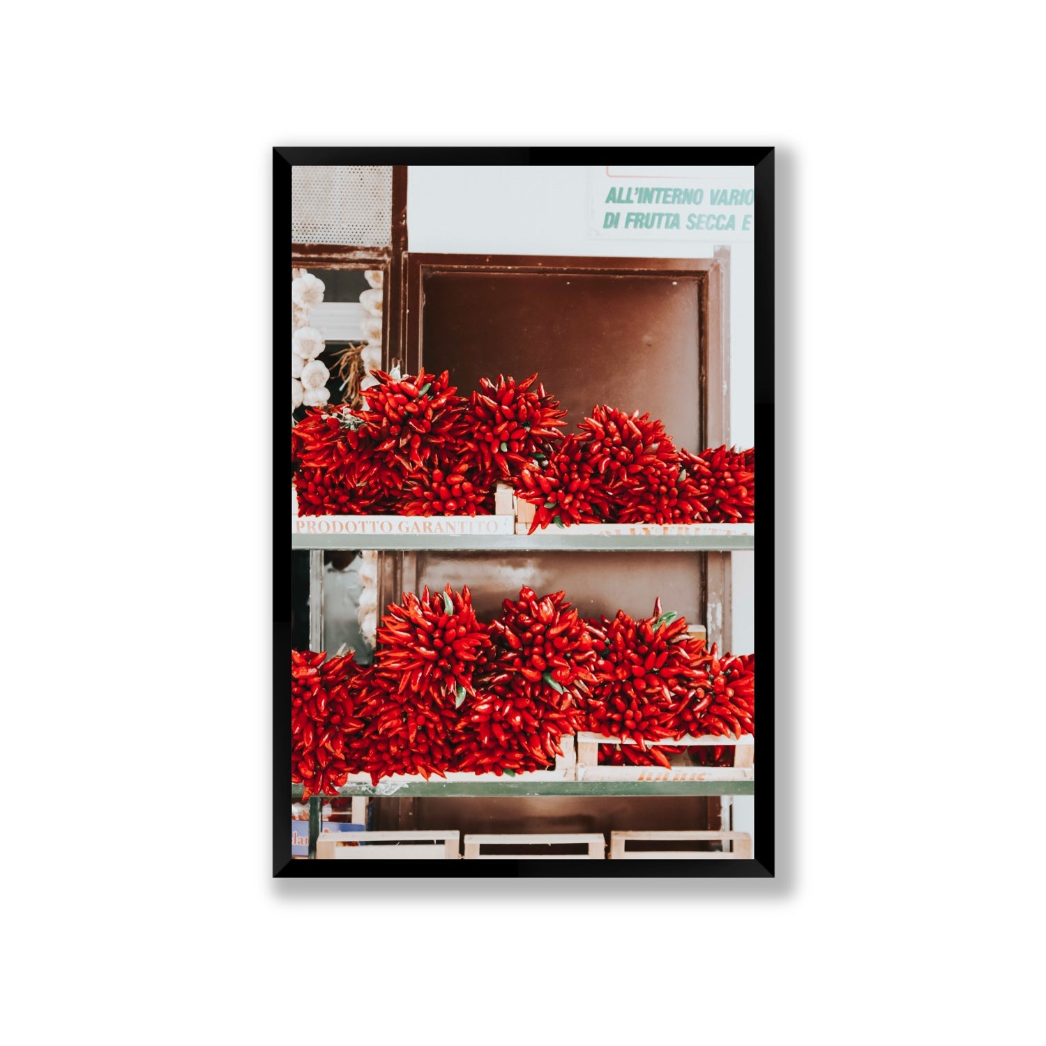 Hot Harvest Puglia Italian wall art Giant full-bleed fine art print in black frame